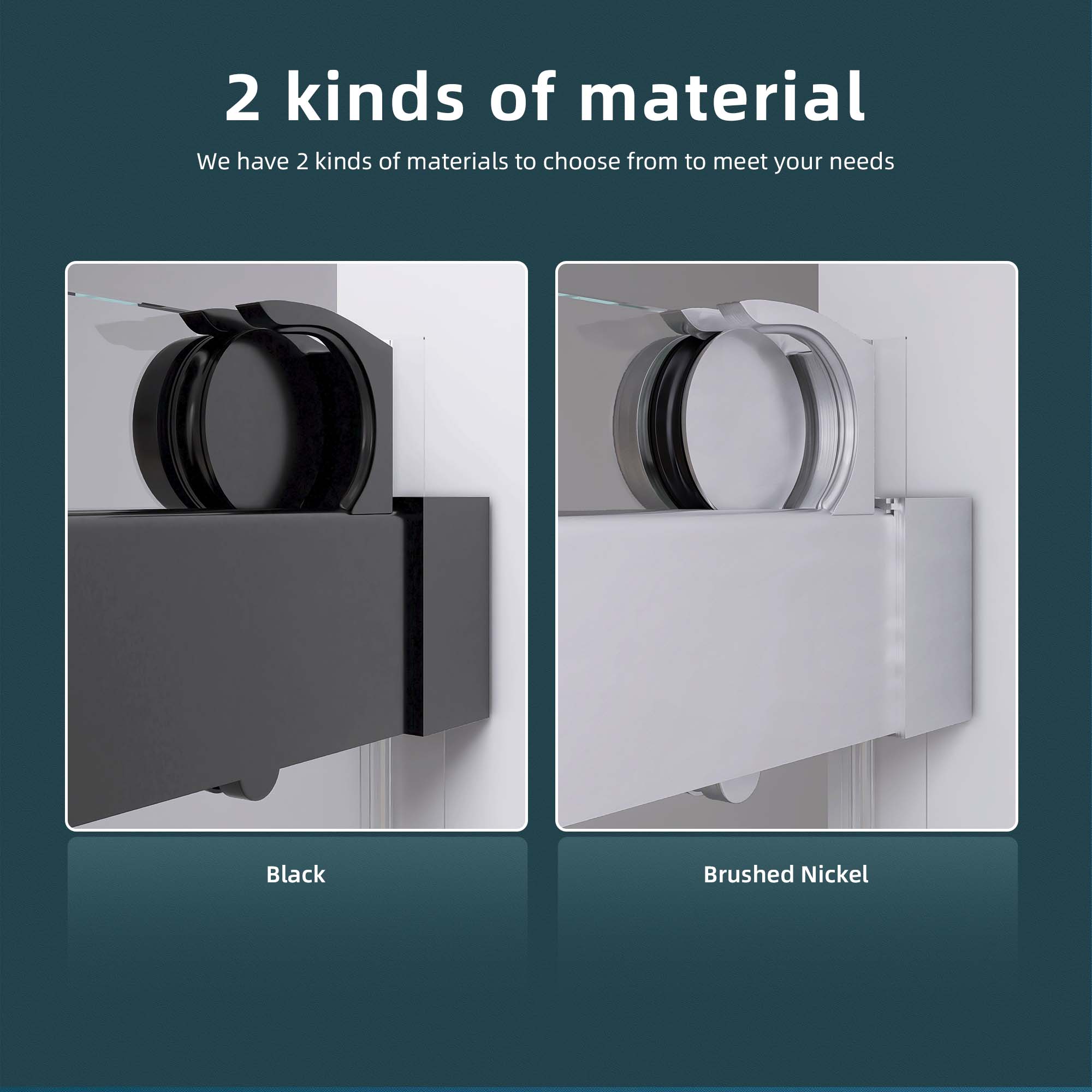 57" - 60" W 79" H Frameless Double Sliding Shower Door with Tempered Glass in Brushed Nickel