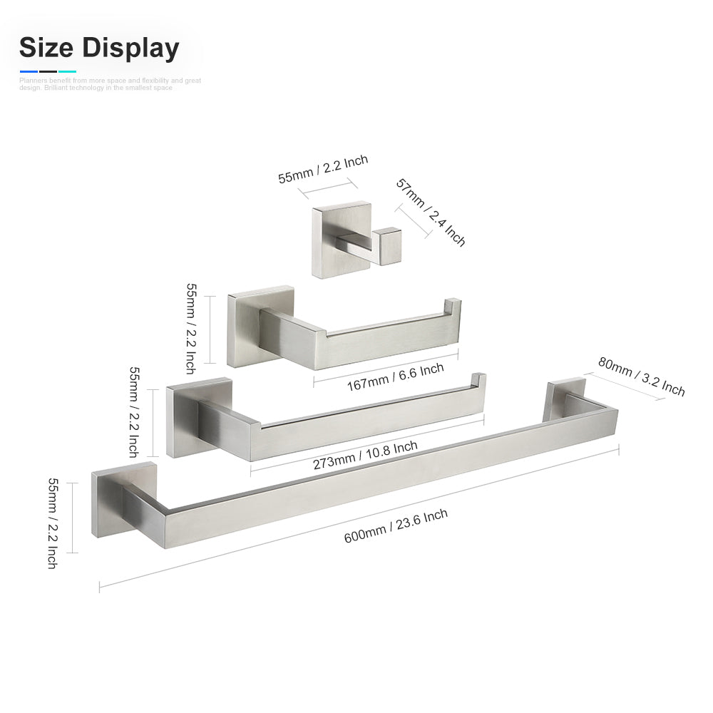 4-Piece Bathroom Hardware Set