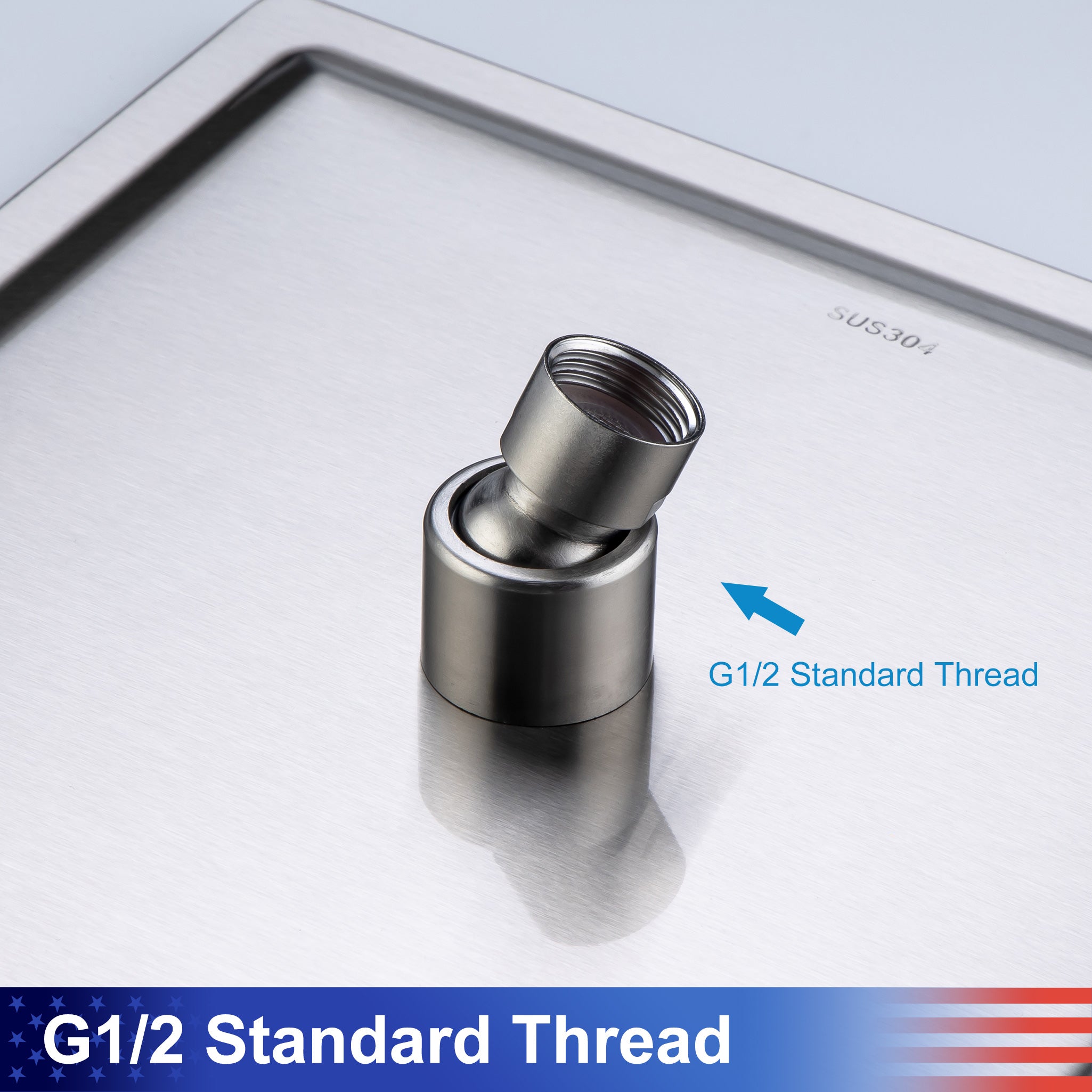 12" Square Rain Fixed Shower Head 1.8 GPM