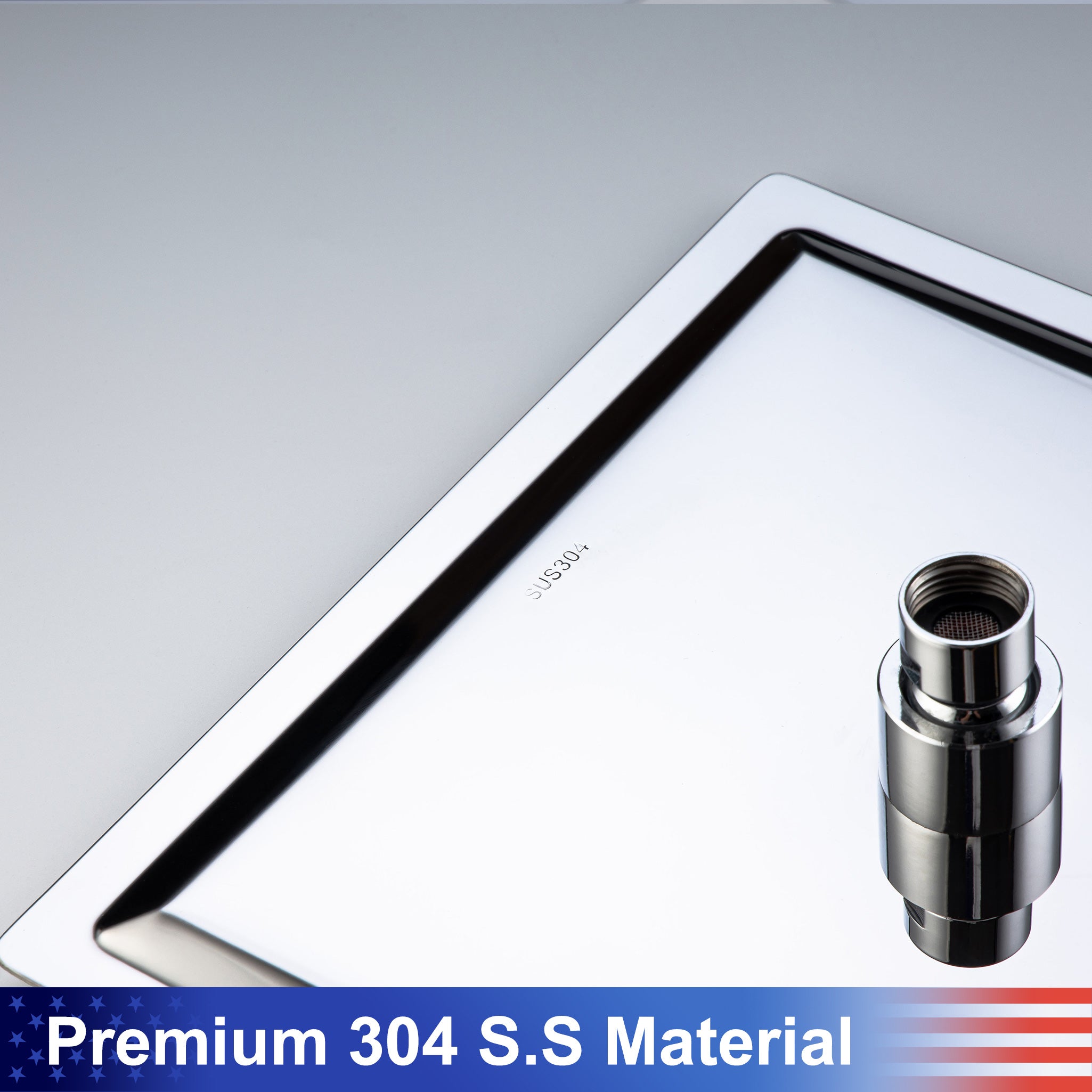 12" Square Rain Fixed Shower Head 1.8 GPM