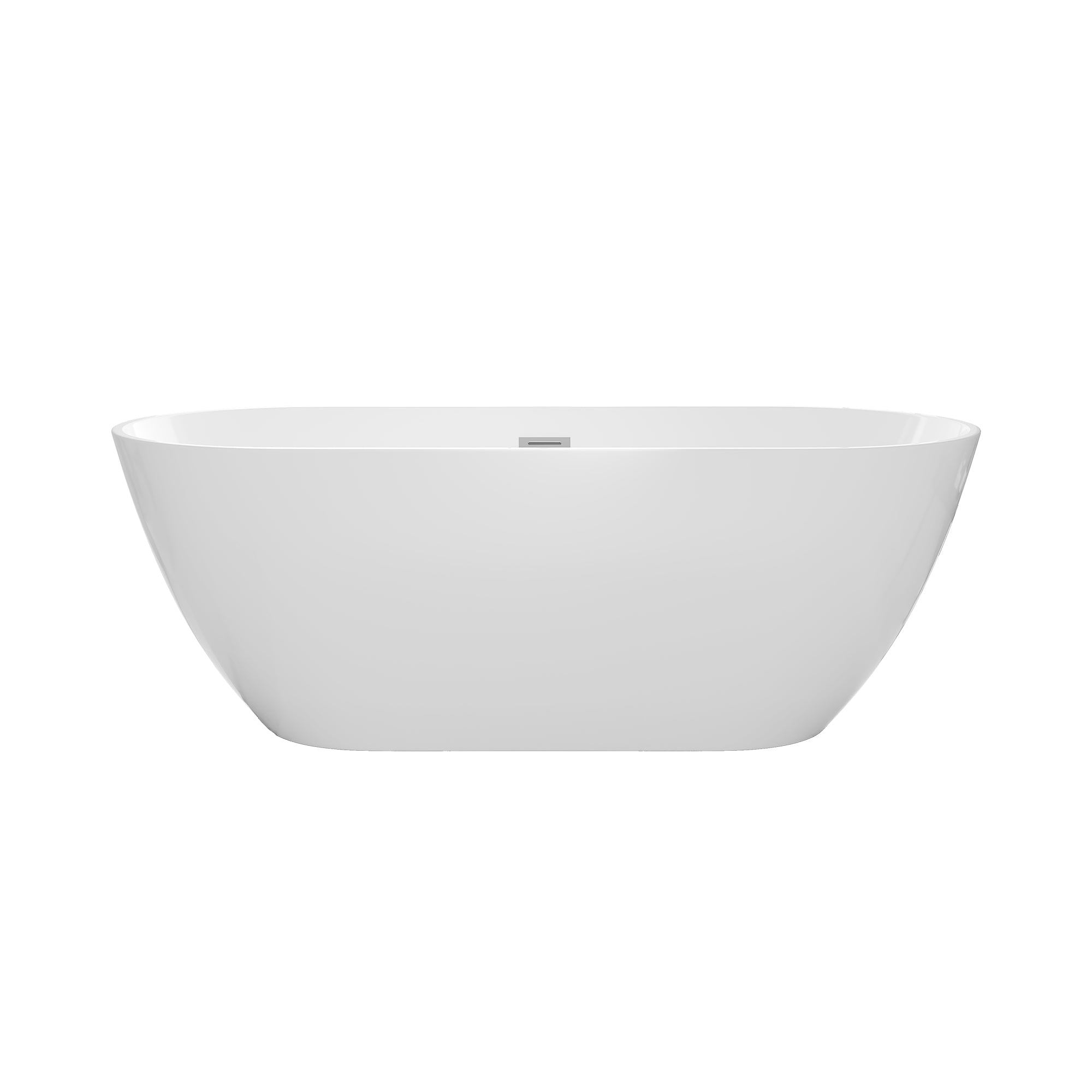 67" Oval Acrylic Freestanding Soaking Bathtub with Overflow