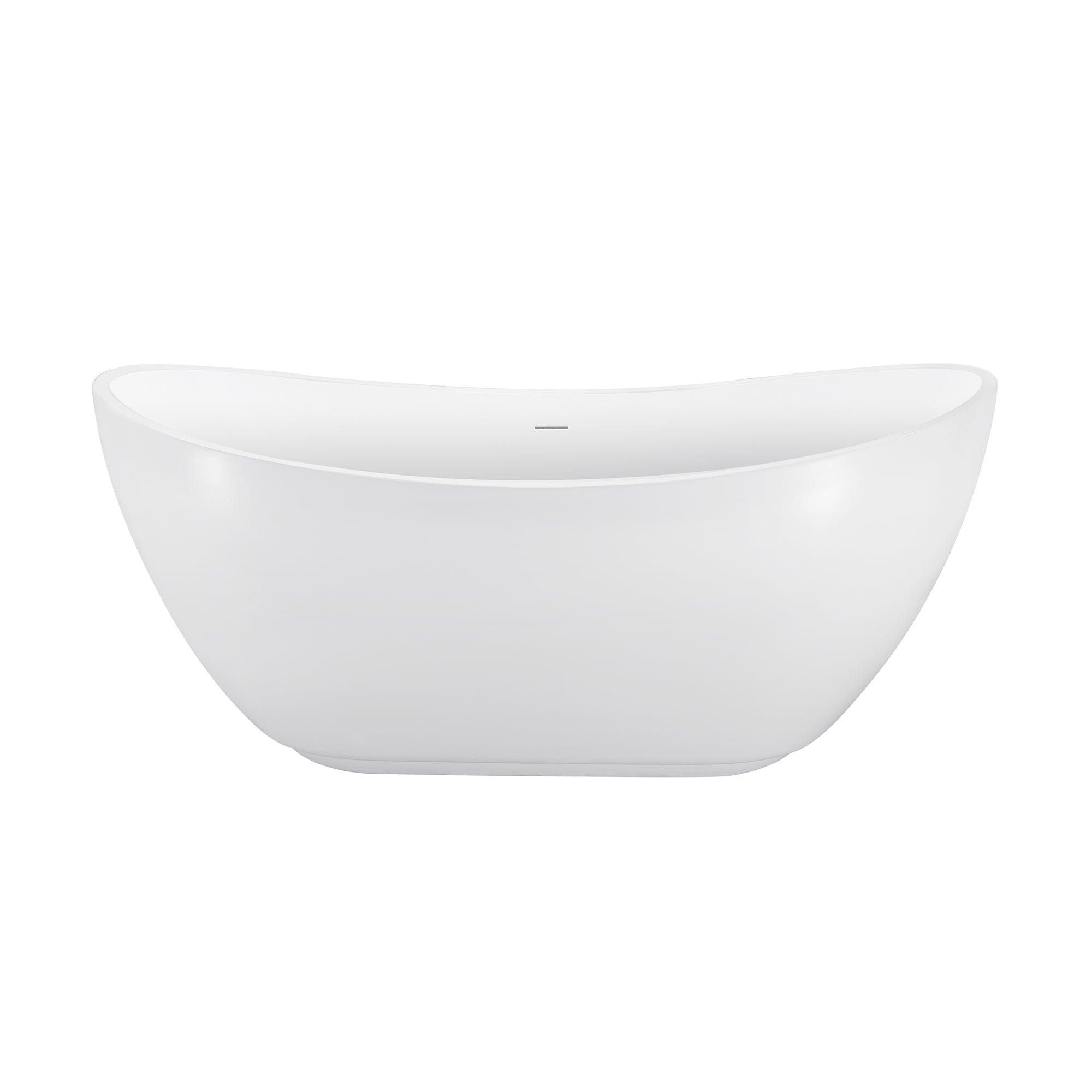 67" Contemporary Acrylic Freestanding Soaking Bathtub with Overflow