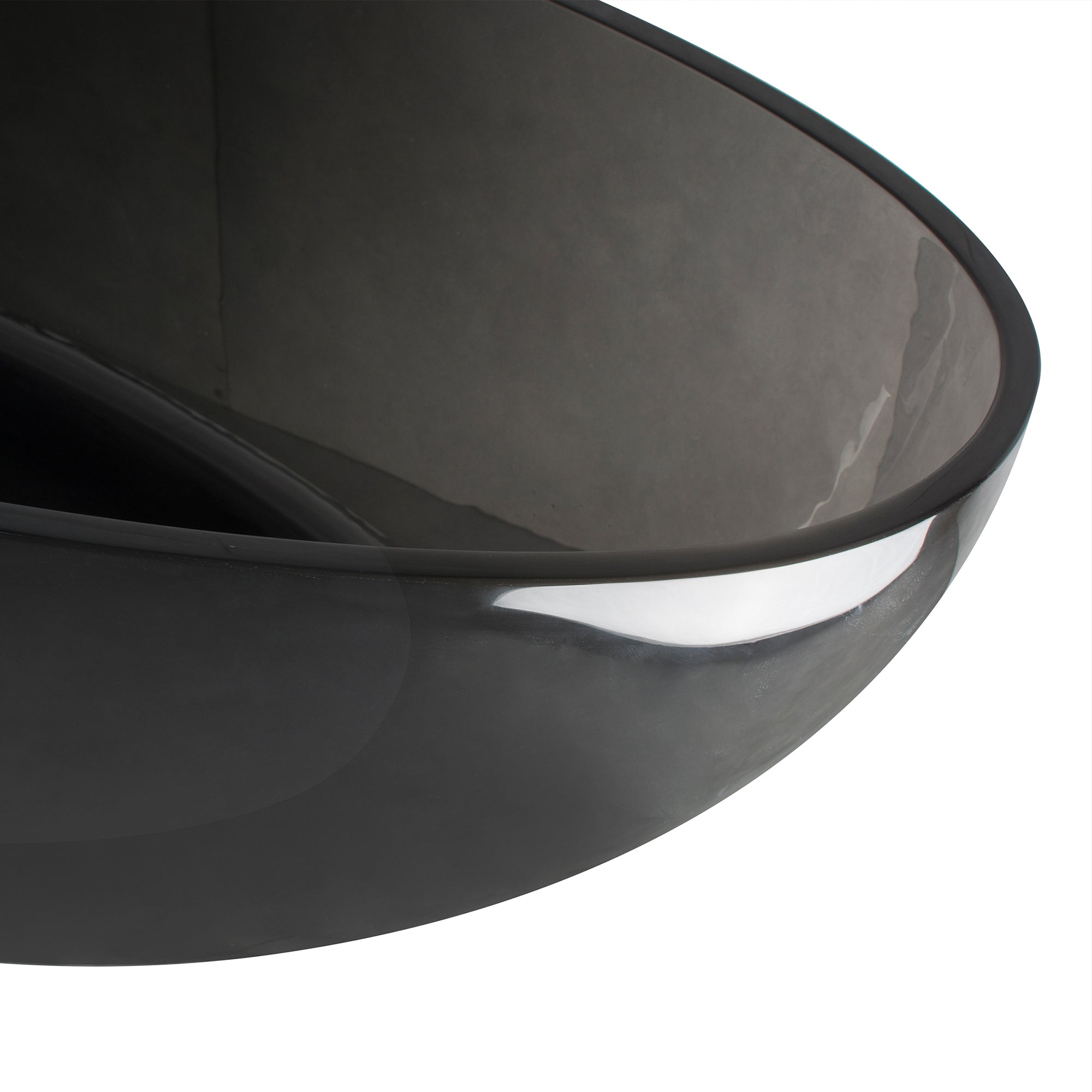 67" Egg Shaped Freestanding Solid Surface Soaking Bathtub in Translucent Black