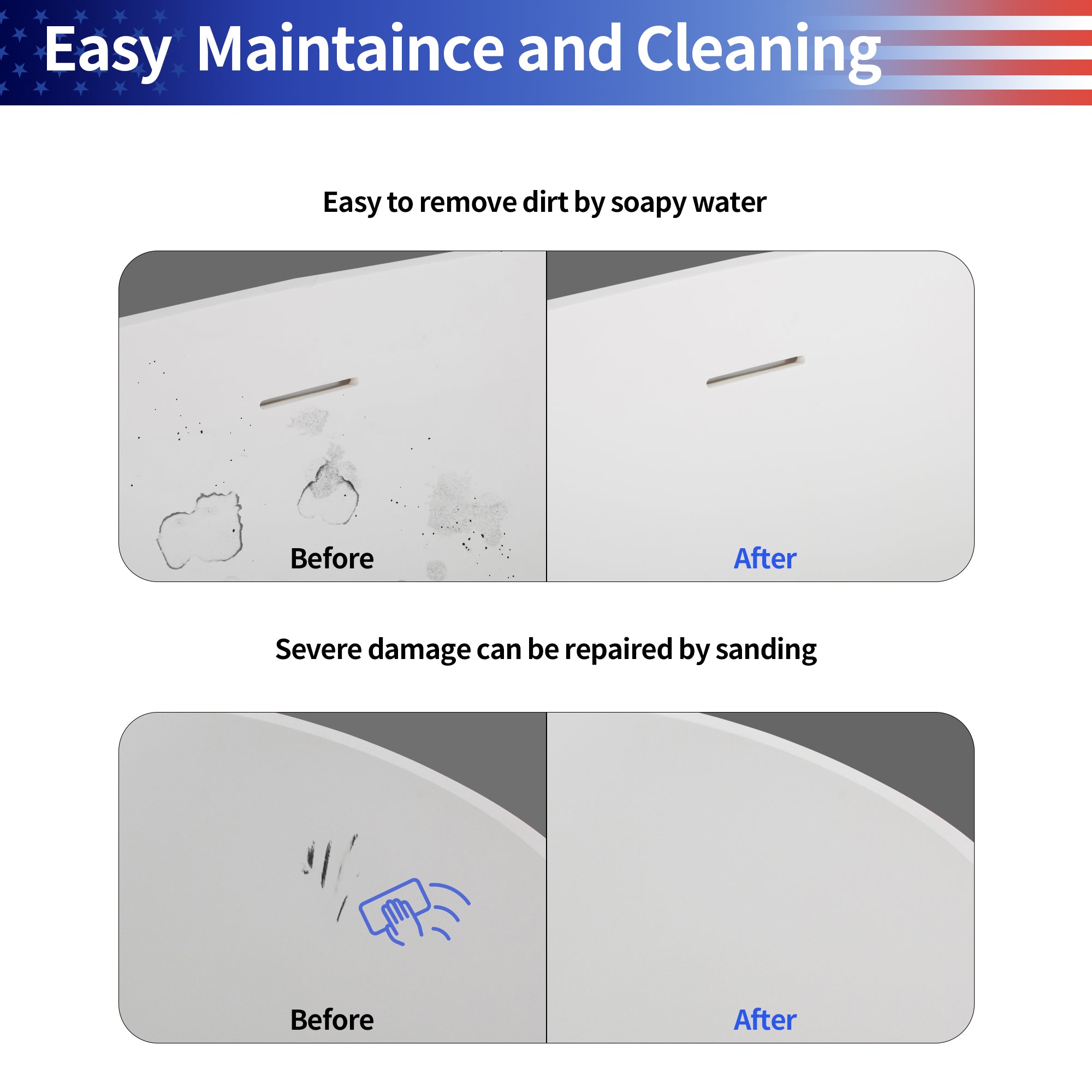 49" Oval Shaped Freestanding Solid Surface Soaking Bathtub with Overflow