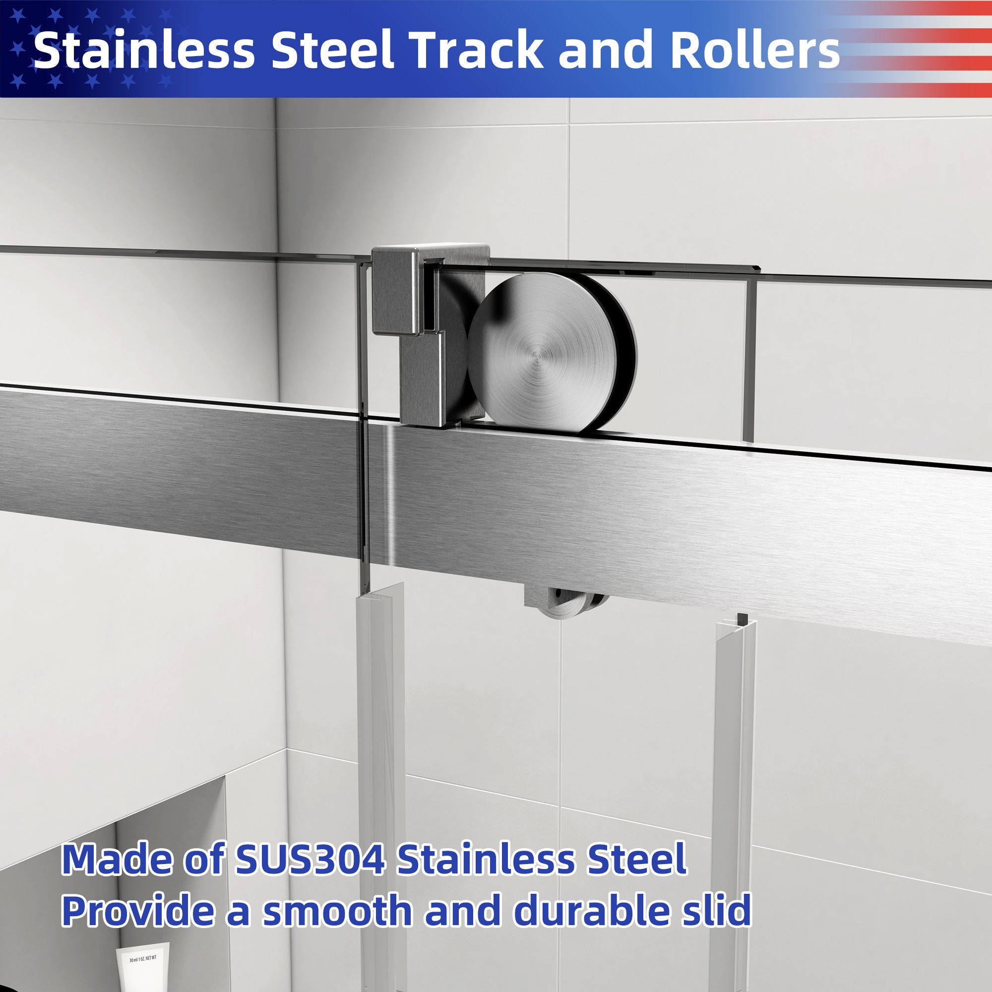 68 to 72 in. W x 76 in. H Sliding Frameless Shower Door with 3/8 Inch (10mm) Thick Tampered Glass in Brushed Nickel