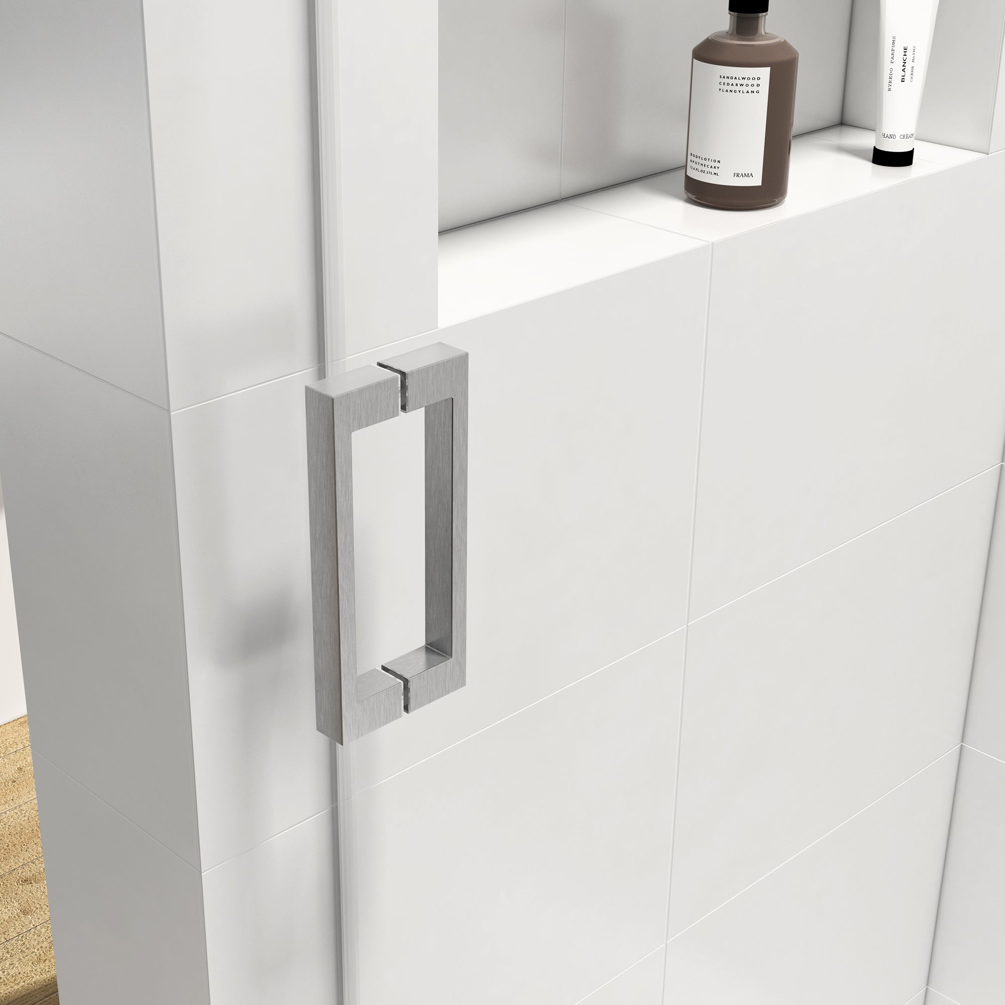 68 to 72 in. W x 76 in. H Sliding Frameless Shower Door with 3/8 Inch (10mm) Thick Tampered Glass in Brushed Nickel