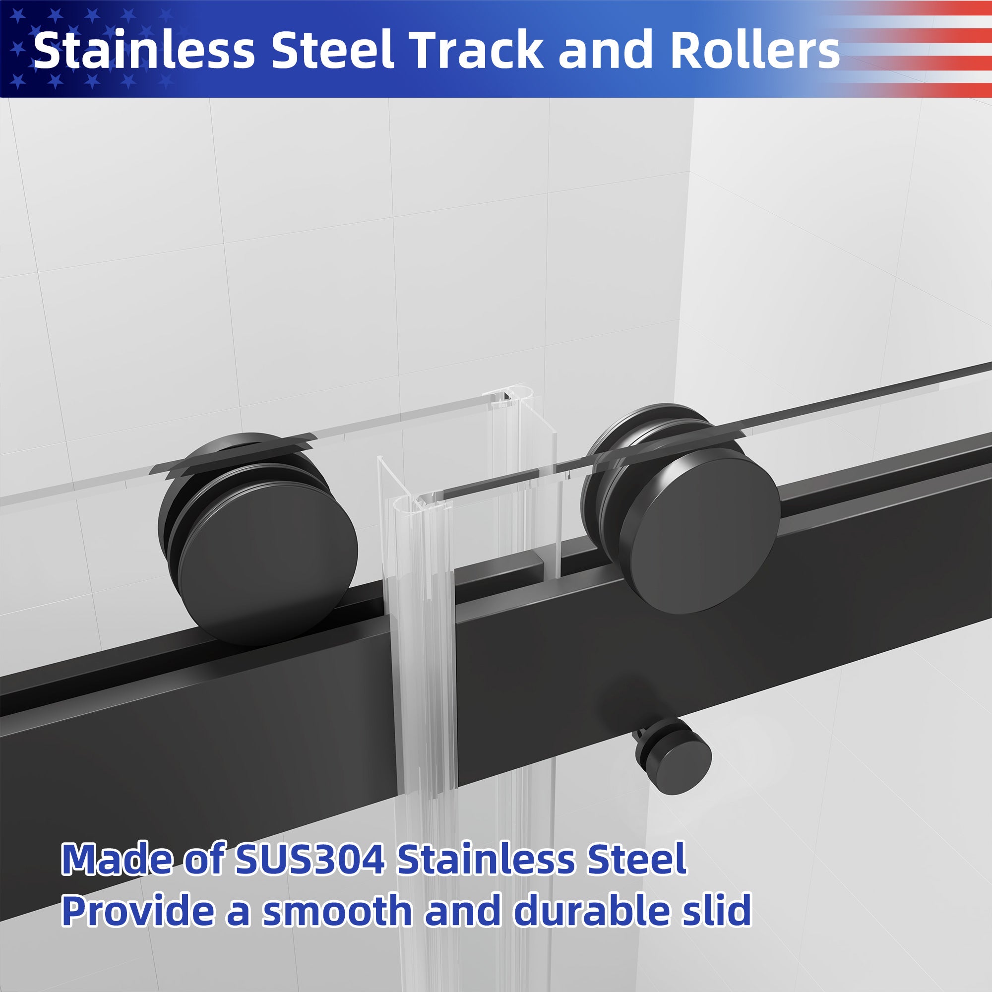 68 to 72 in. W x 76 in. H Sliding Frameless Shower Door with 3/8 Inch (10mm) Thick Tampered Glass in Matte Black