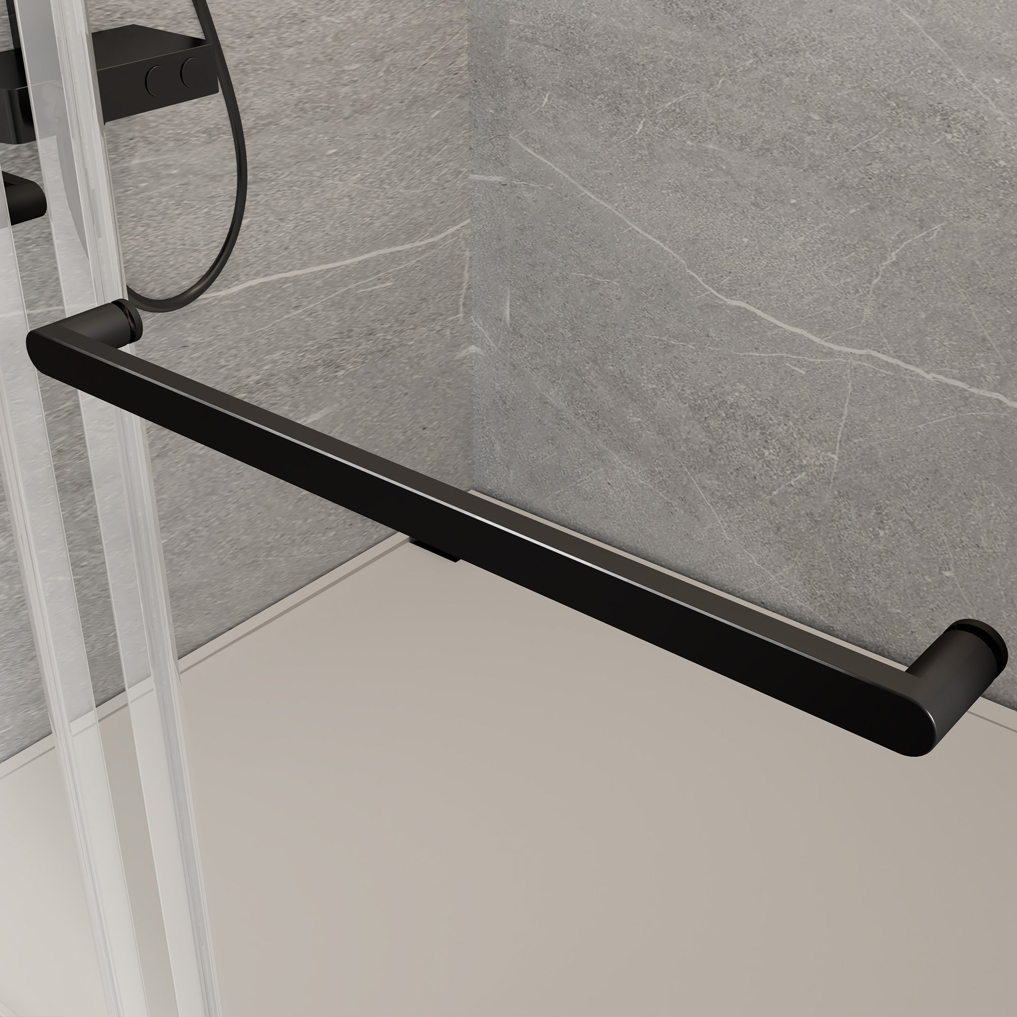 68 to 72 in. W x 76 in. H Sliding Frameless Shower Door with 3/8 Inch (10mm) Thick Tampered Glass in Matte Black