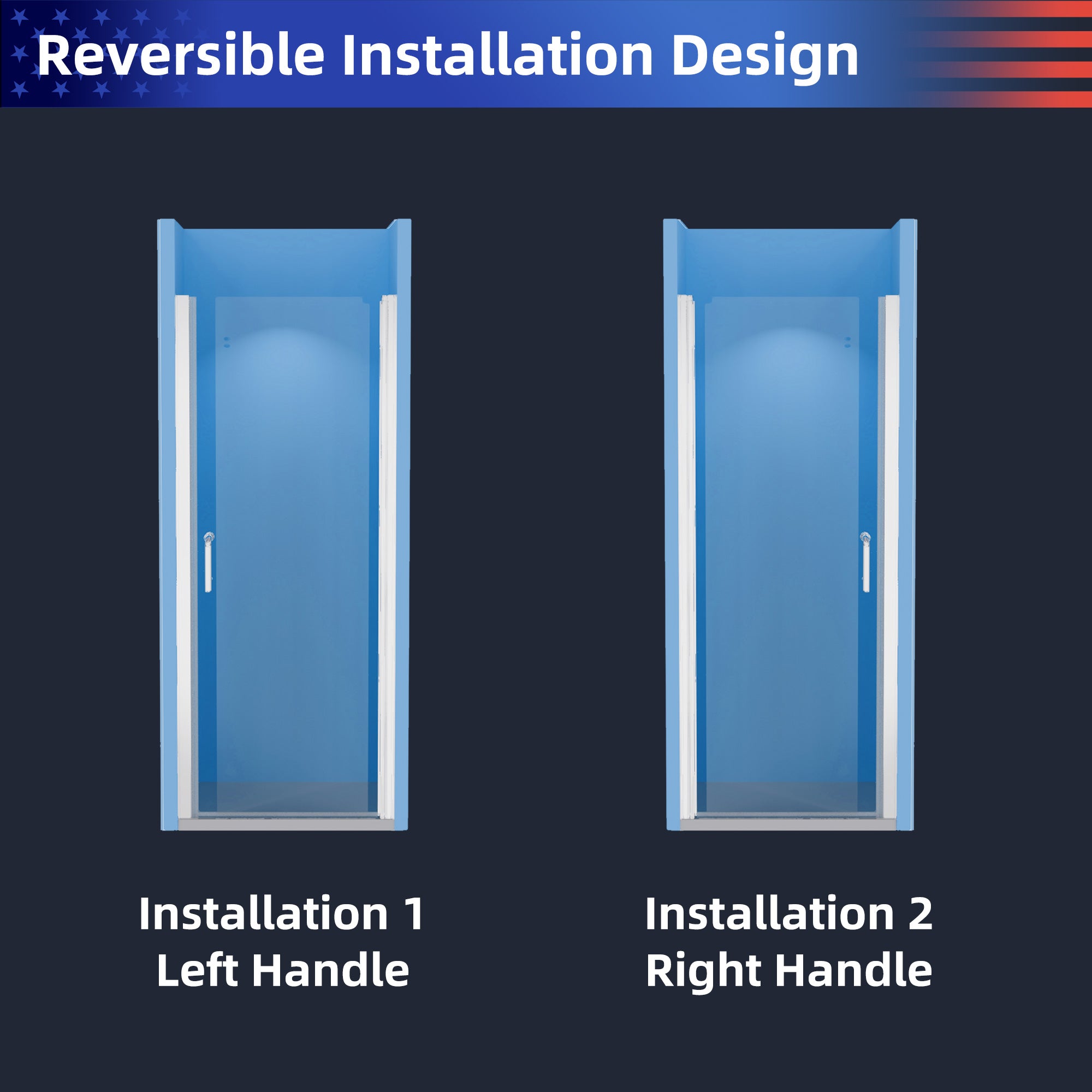 32 to 33-3/8 in. W x 72 in. H Semi-Frameless Pivot Shower Door in Chrome