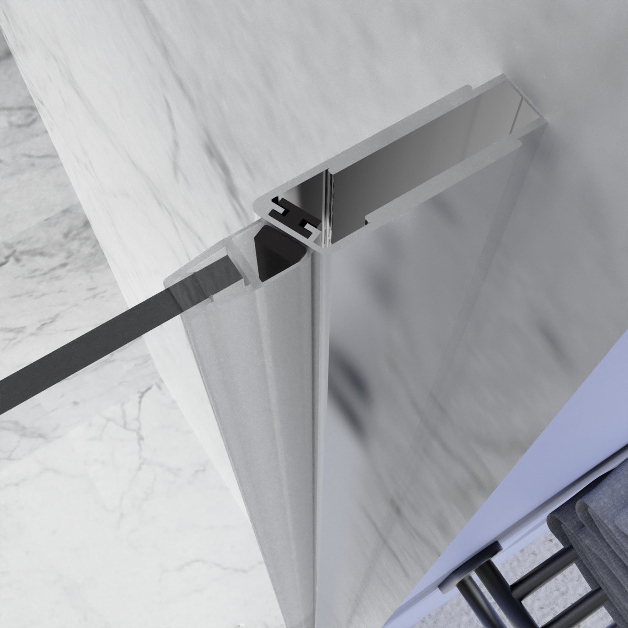 32 to 33-3/8 in. W x 72 in. H Semi-Frameless Pivot Shower Door in Chrome