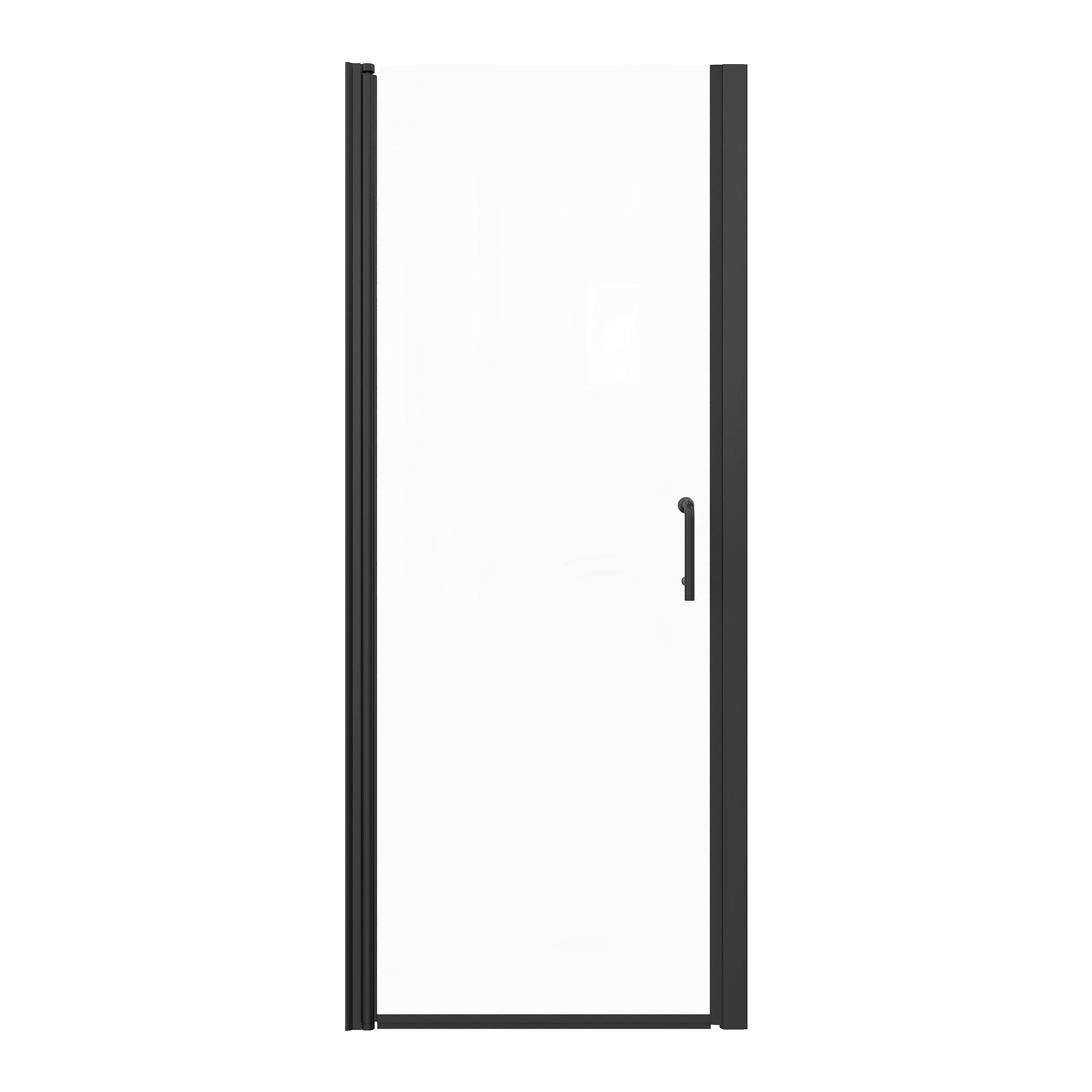 32 to 33-3/8 in. W x 72 in. H Semi-Frameless Pivot Shower Door in Matte Black