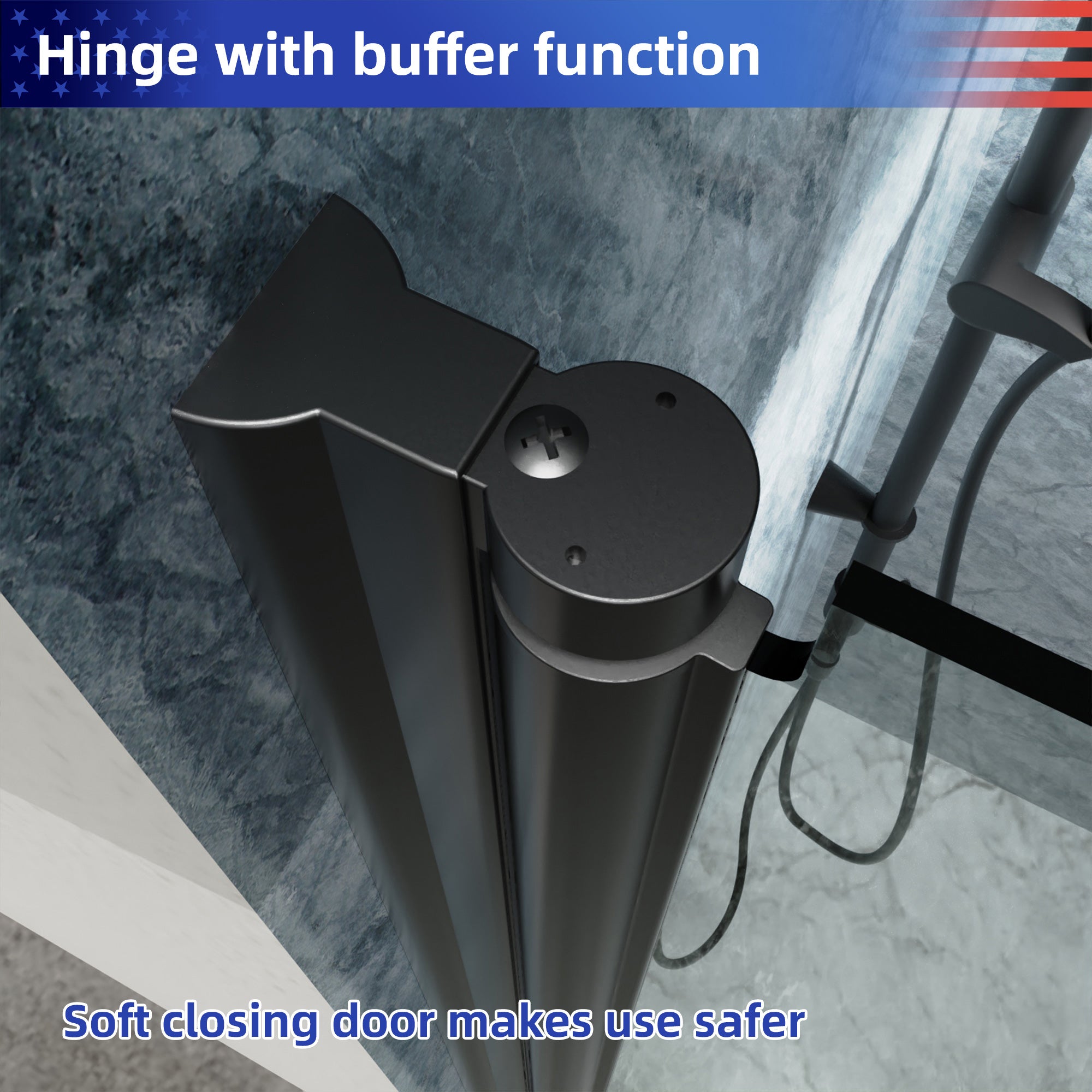 32 to 33-3/8 in. W x 72 in. H Semi-Frameless Pivot Shower Door in Matte Black