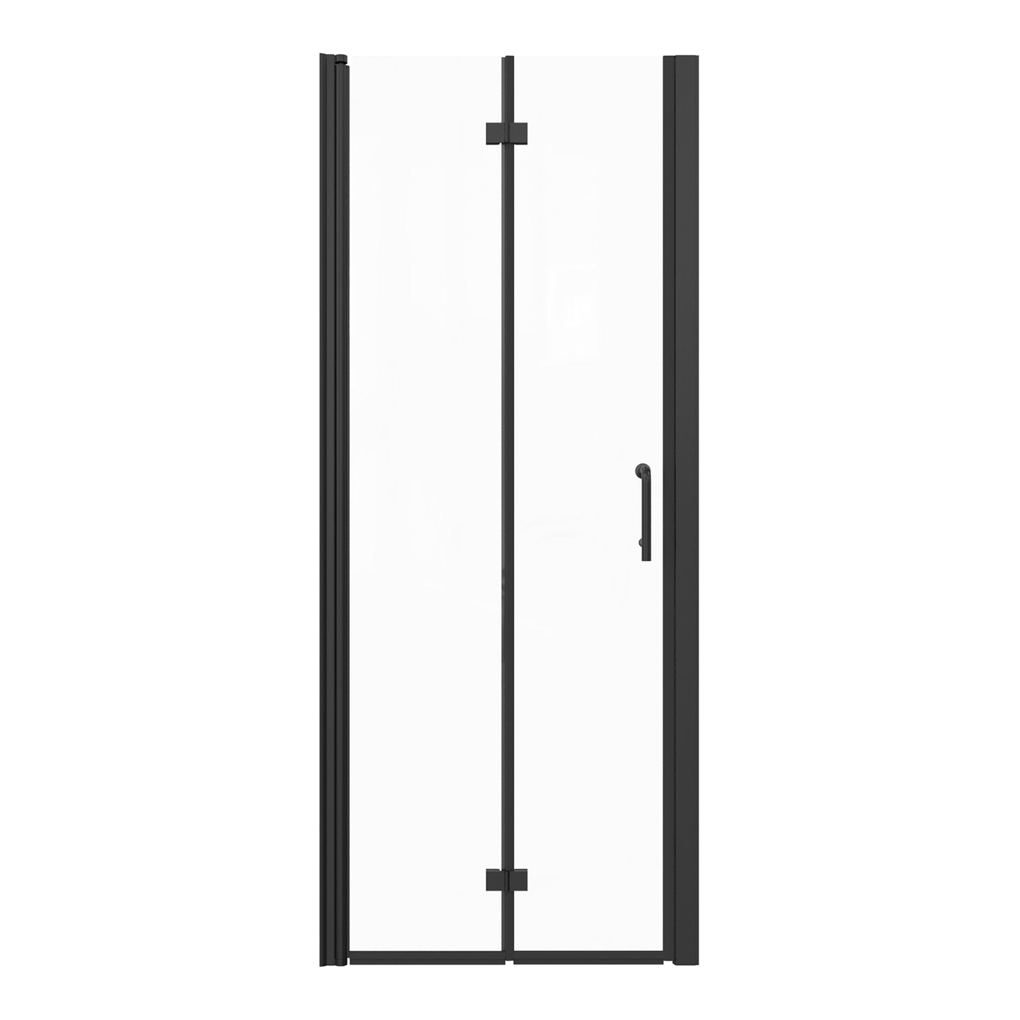 32 to 33-3/8 in. W x 72 in. H Semi-Frameless Bi-Fold Shower Doors in Matte Black