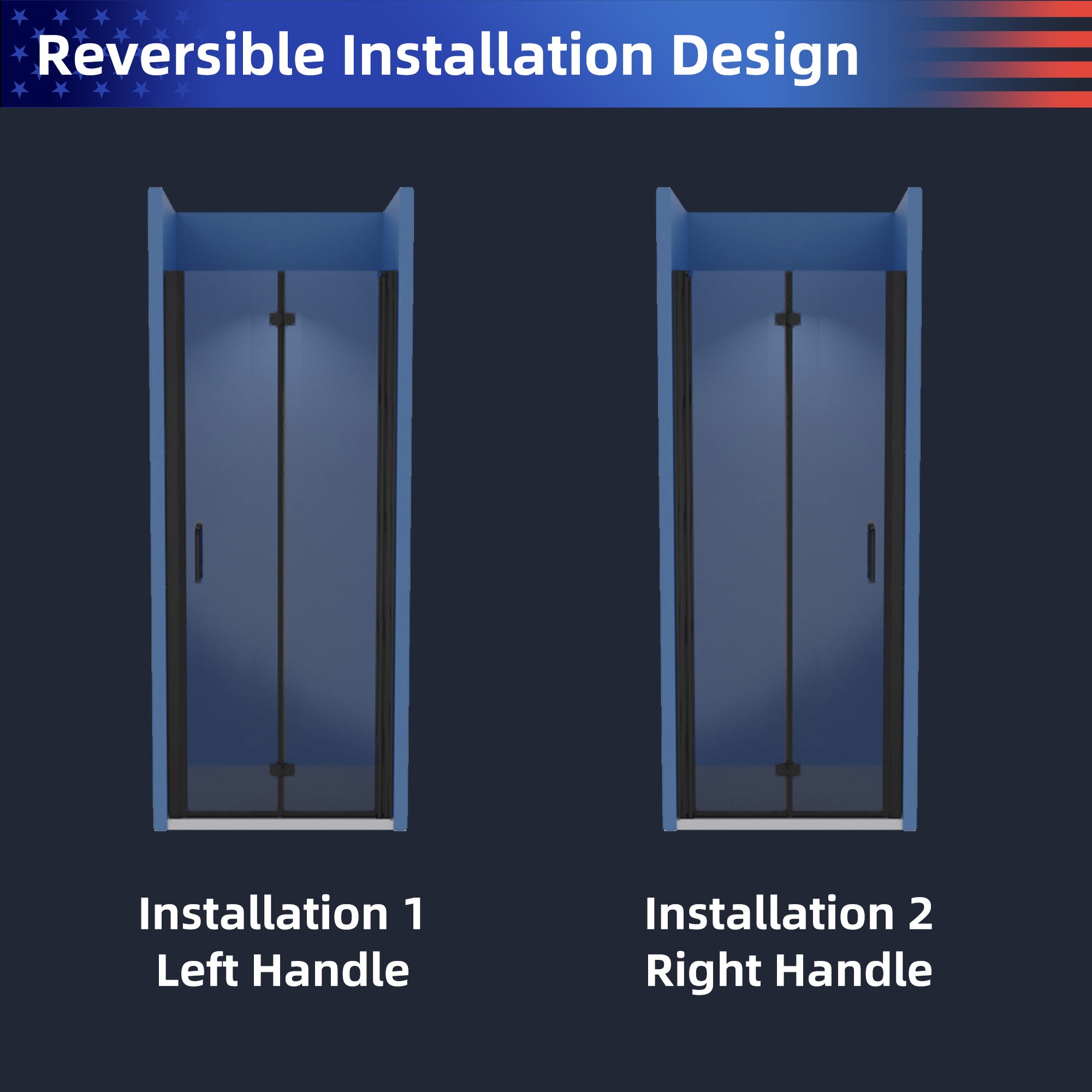 32 to 33-3/8 in. W x 72 in. H Semi-Frameless Bi-Fold Shower Doors in Matte Black