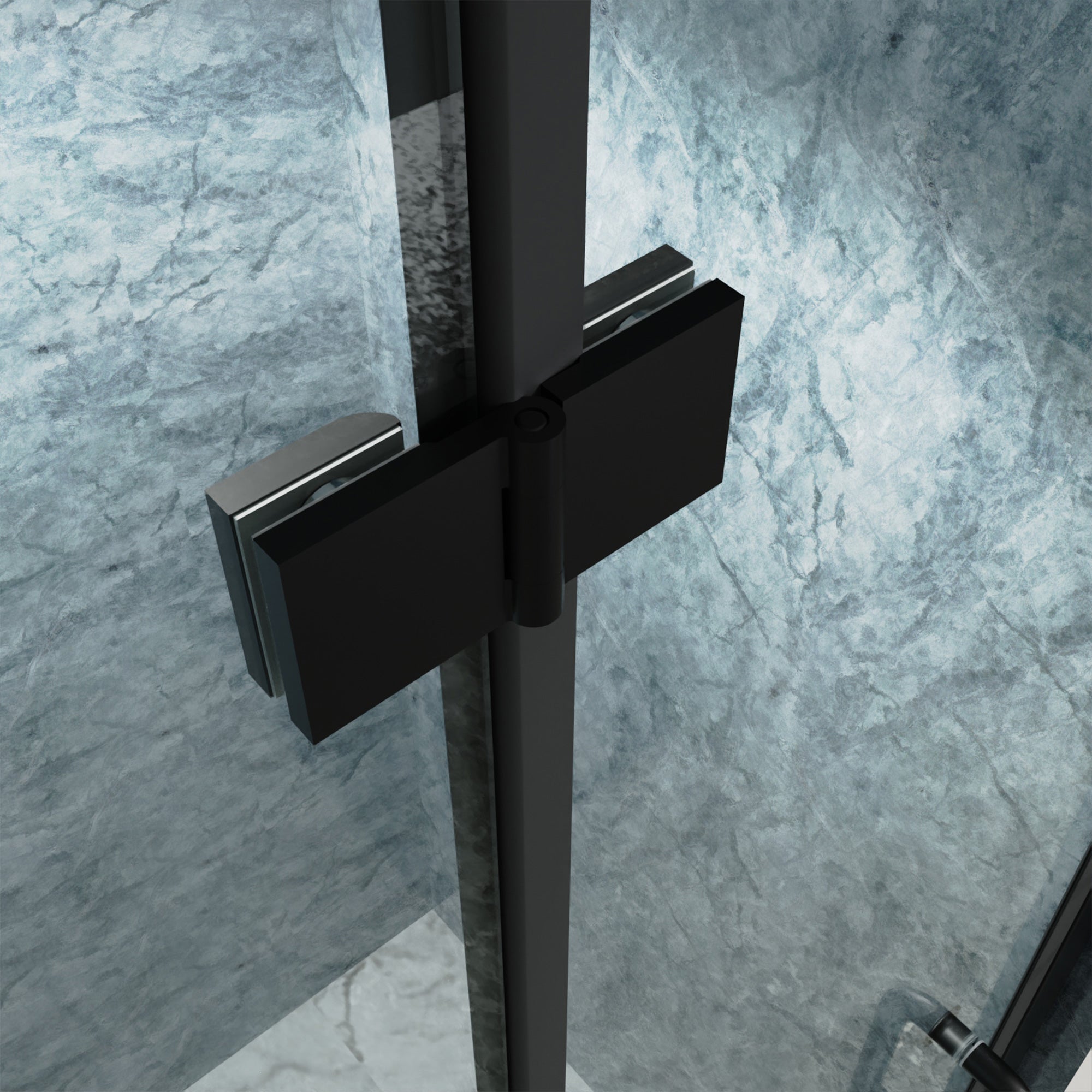 32 to 33-3/8 in. W x 72 in. H Semi-Frameless Bi-Fold Shower Doors in Matte Black