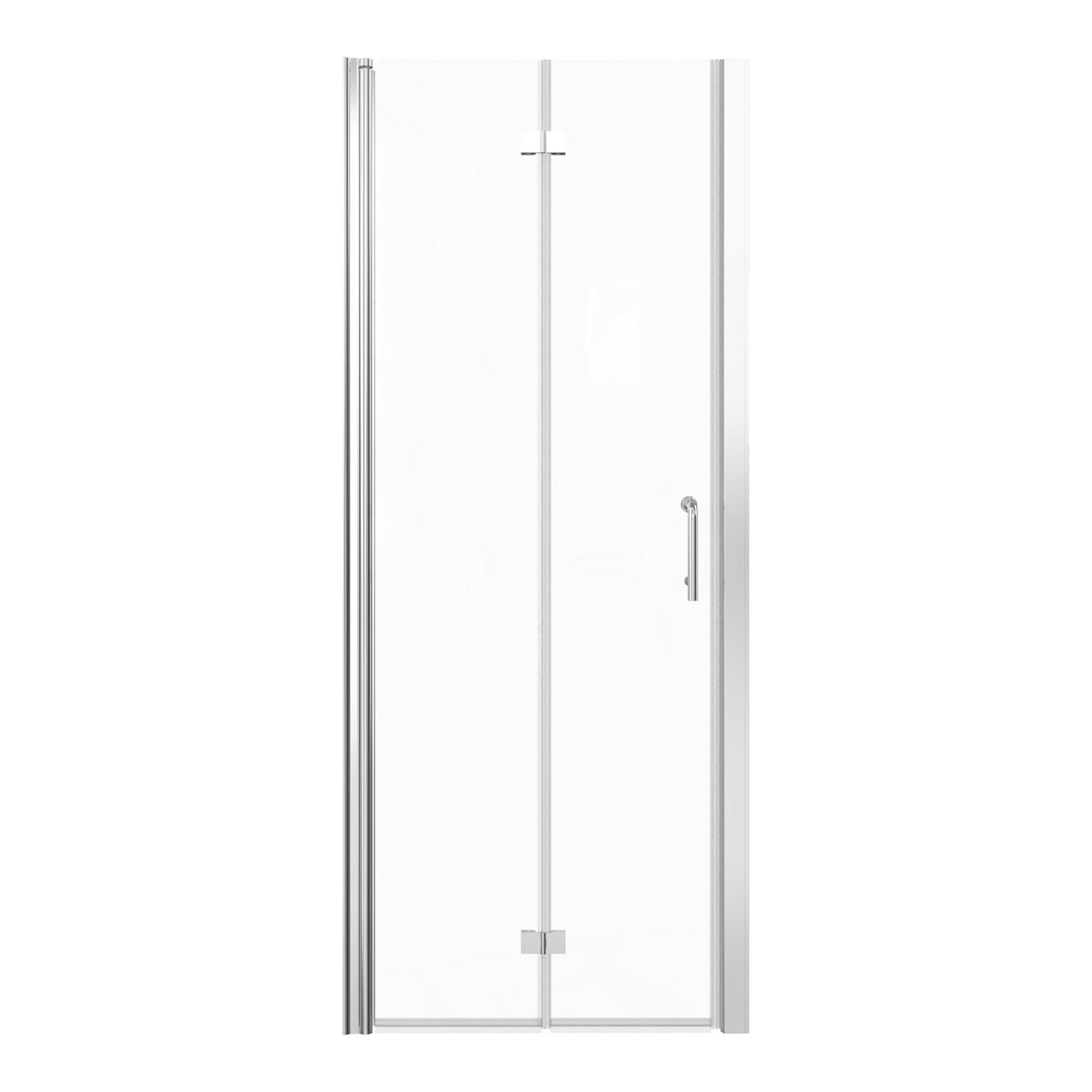 36 to 37-3/8 in. W x 72 in. H Semi-Frameless Bi-Fold Shower Doors in Chrome