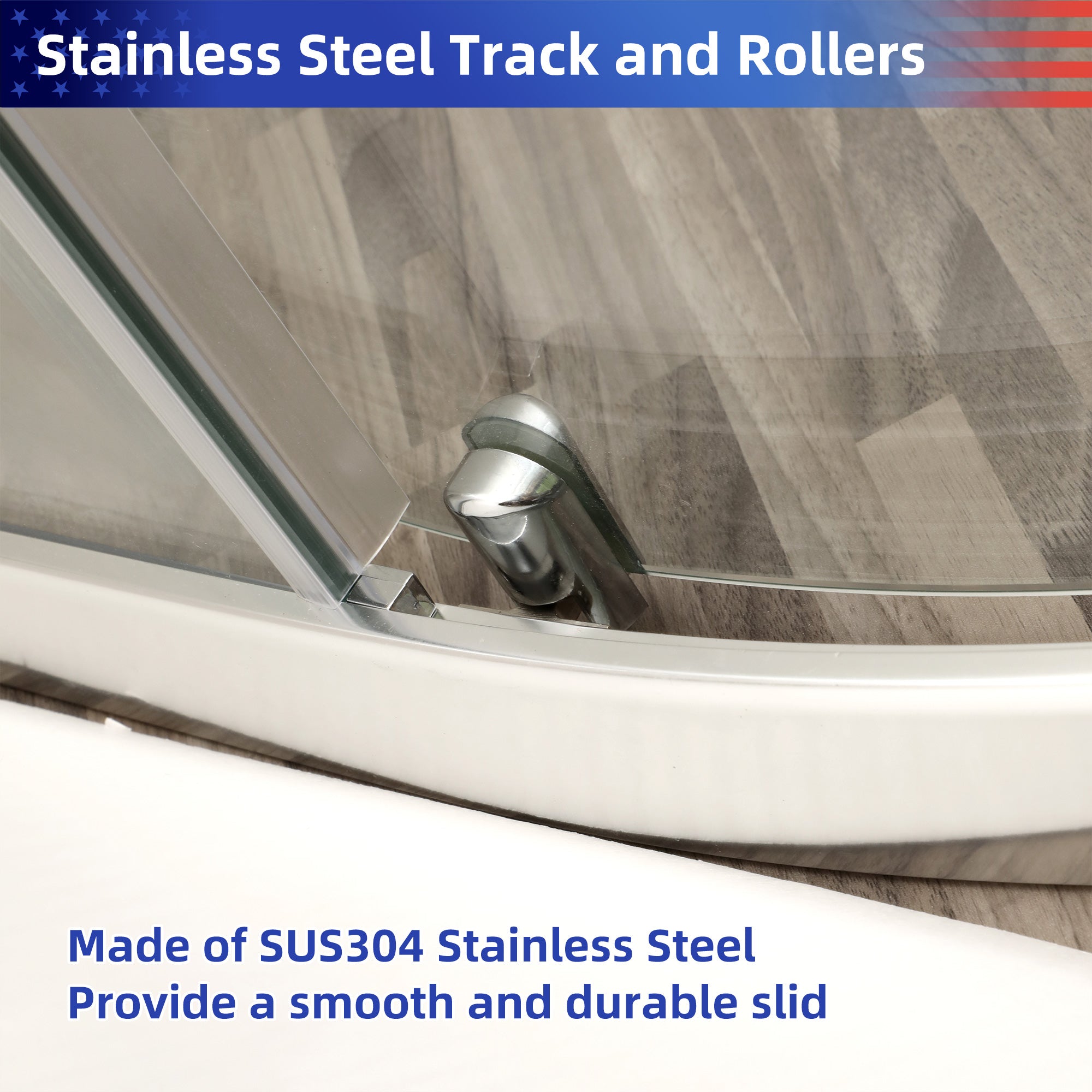 36" x 75" Semi-Frameless Round Sliding Shower Enclosure in Chrome