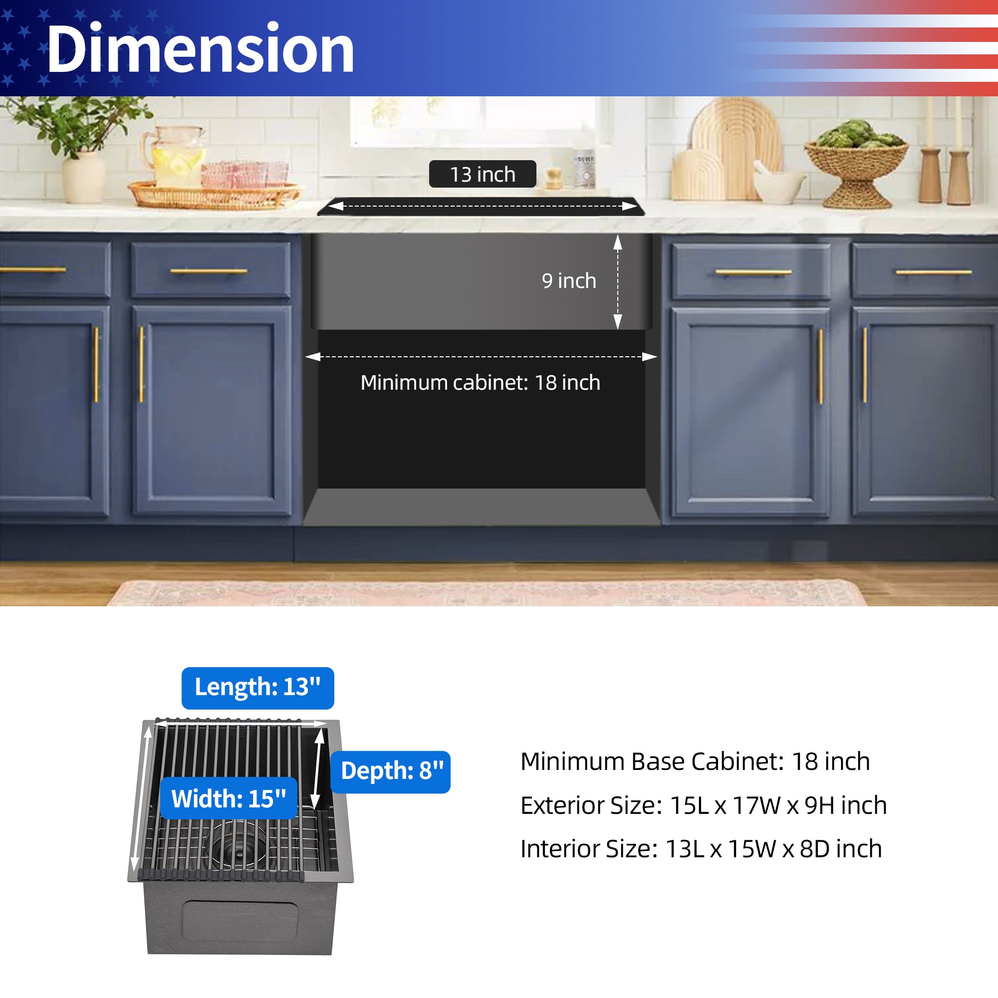 Undermount Single Bowl Stainless Steel Kitchen Sink