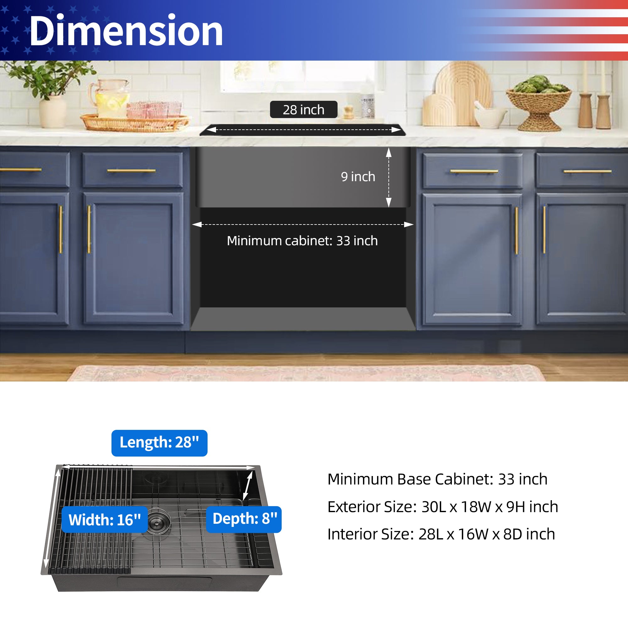 Undermount Single Bowl Stainless Steel Kitchen Sink