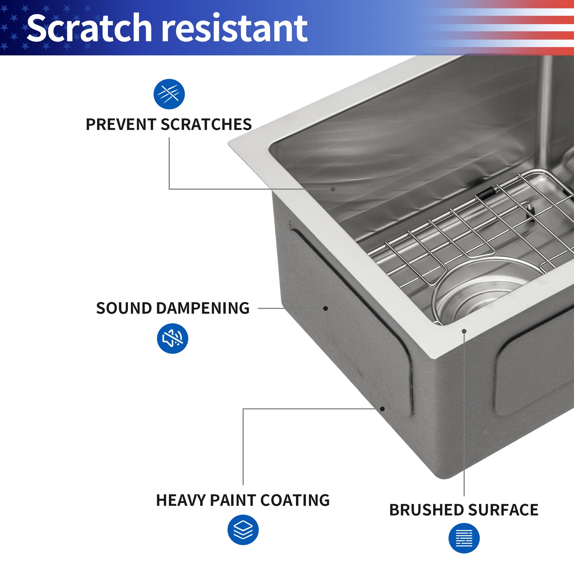 Undermount Single Bowl Stainless Steel Kitchen Sink