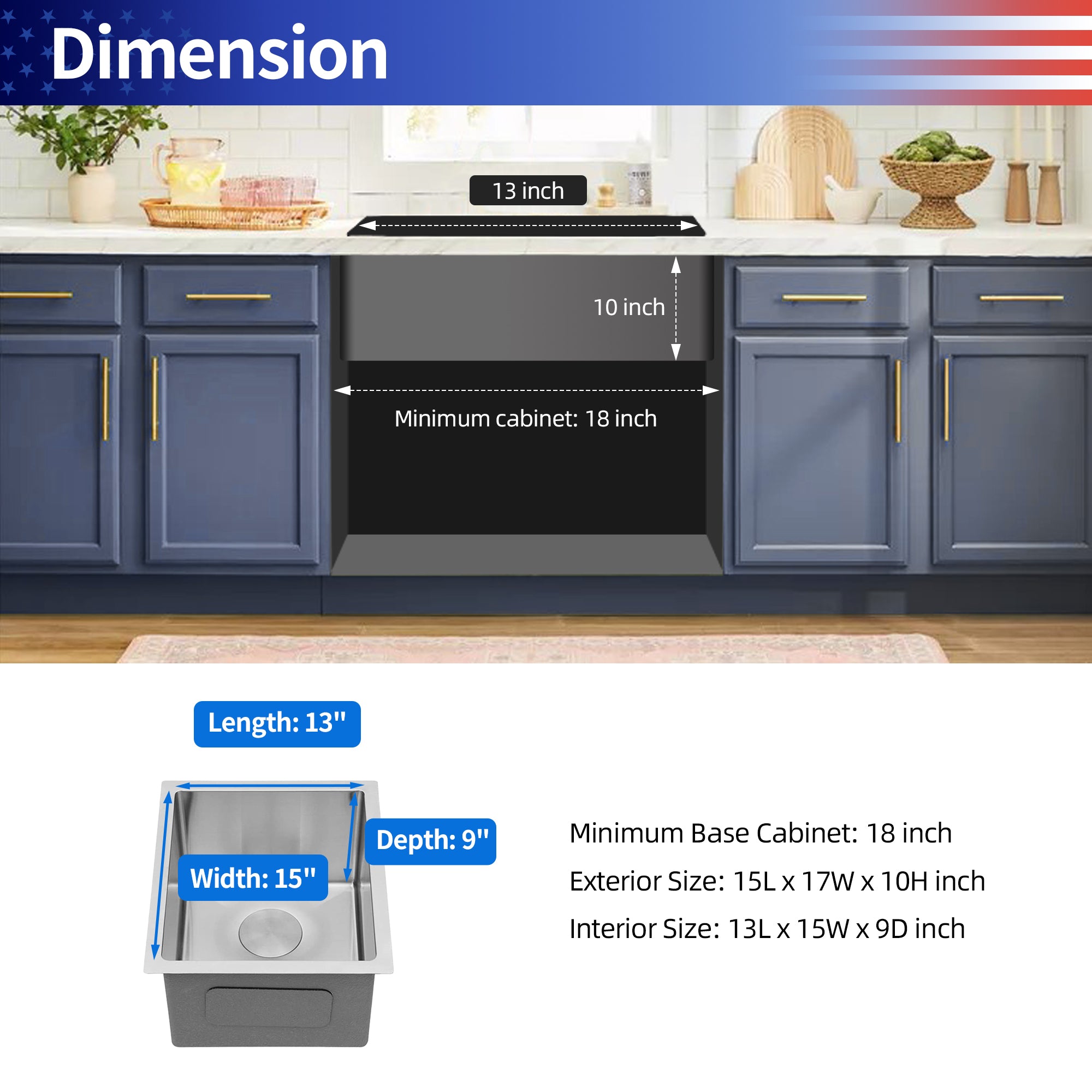 Undermount Single Bowl Stainless Steel Kitchen Sink