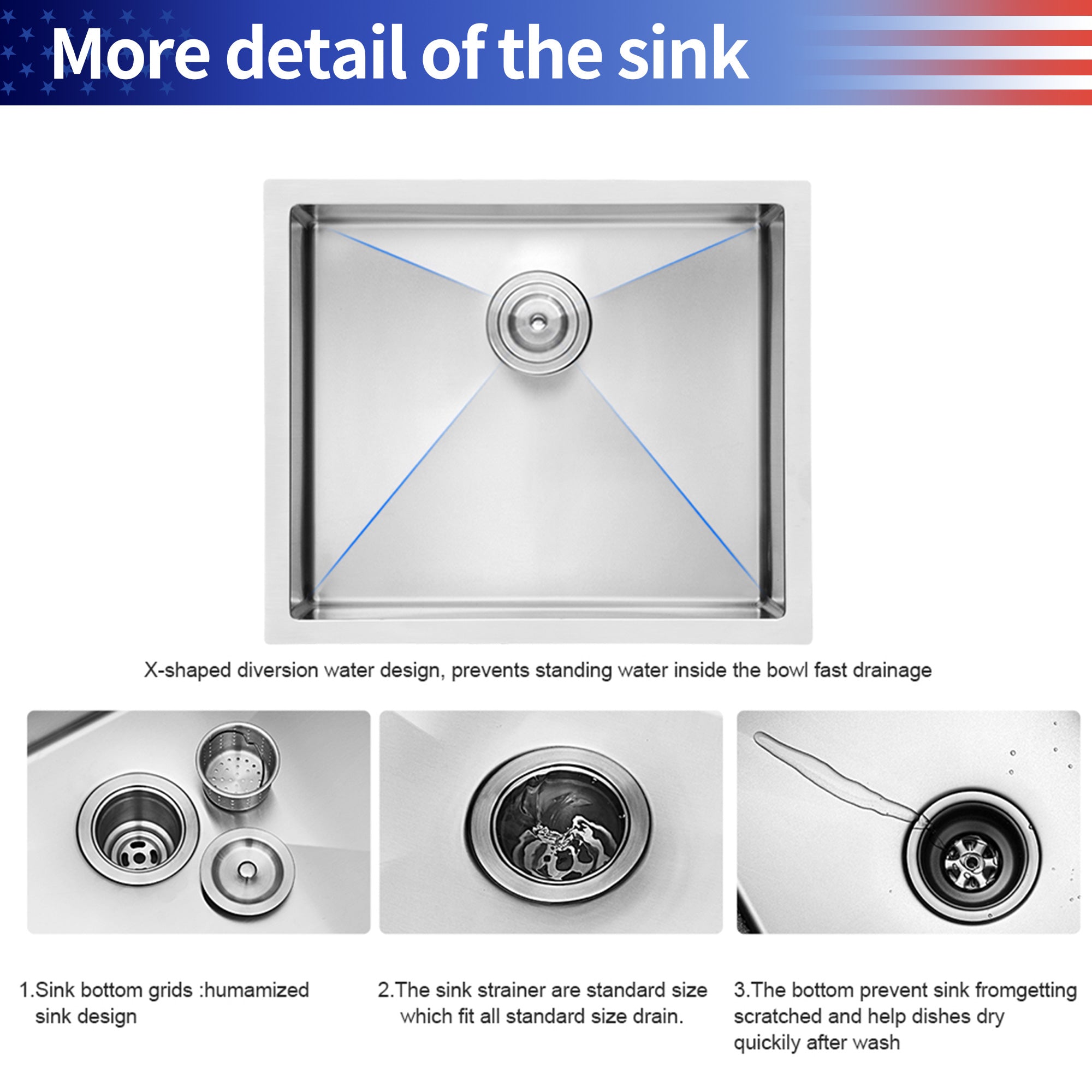 Undermount Single Bowl Stainless Steel Kitchen Sink