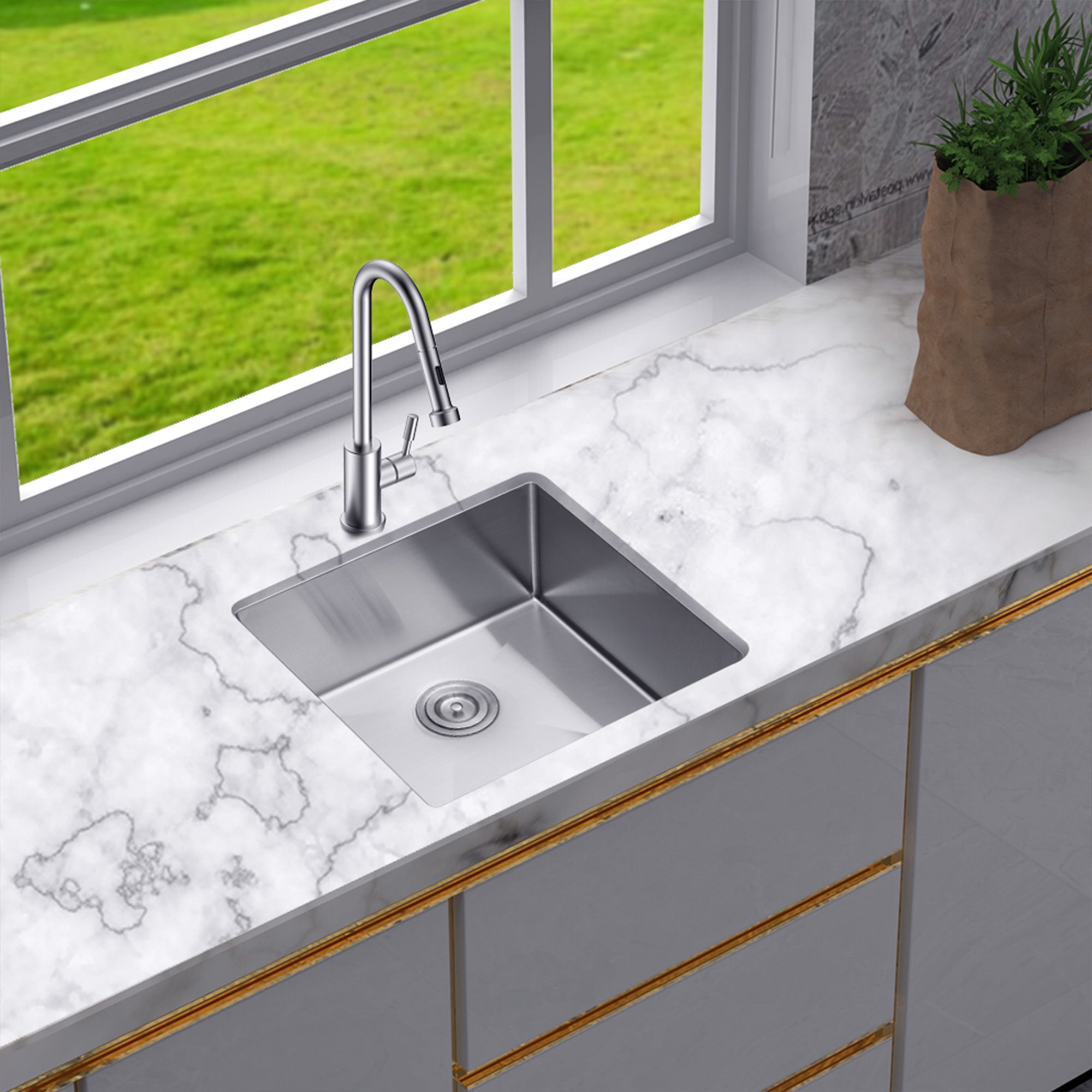 Undermount Single Bowl Stainless Steel Kitchen Sink