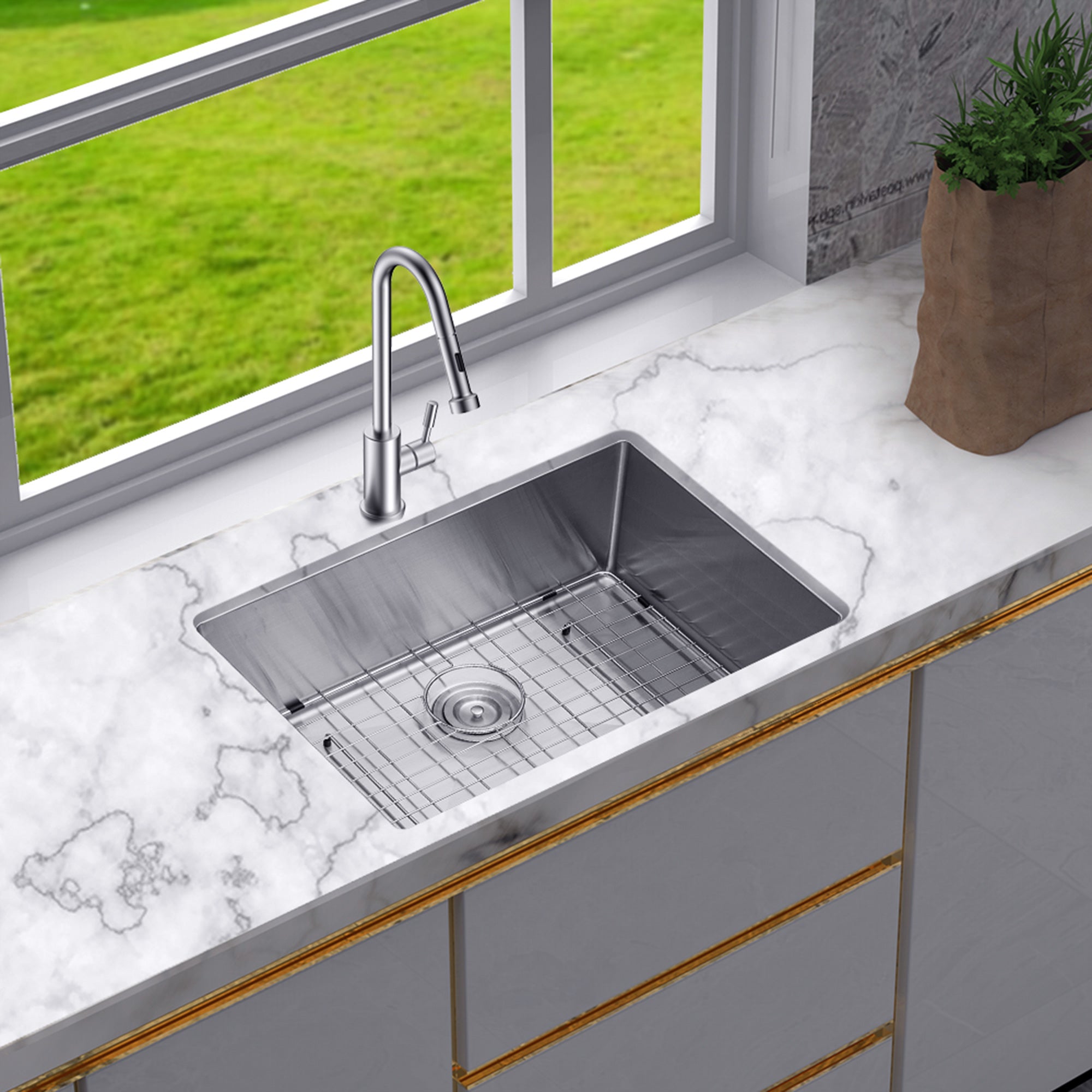 Undermount Single Bowl Stainless Steel Kitchen Sink