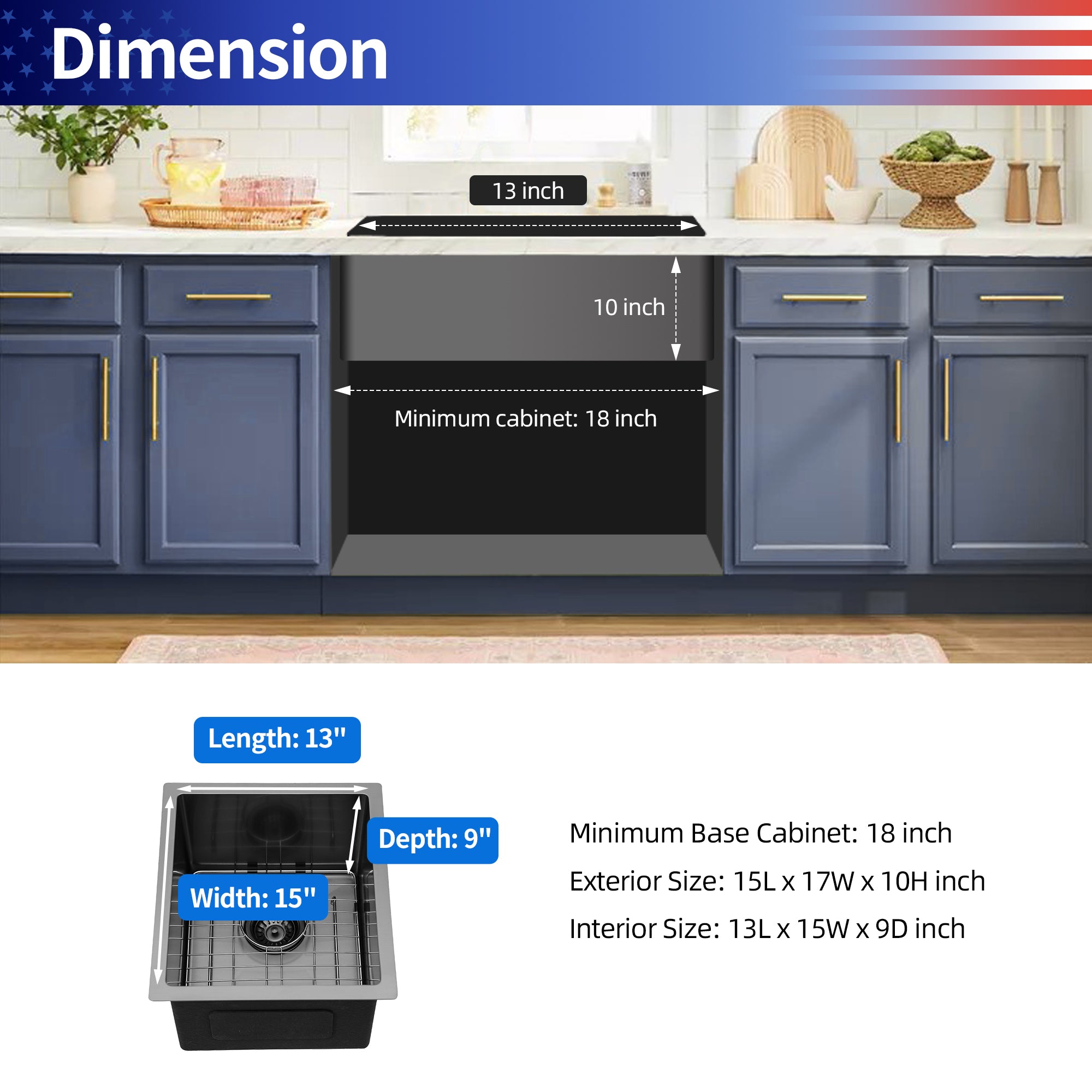 Undermount Single Bowl Stainless Steel Kitchen Sink