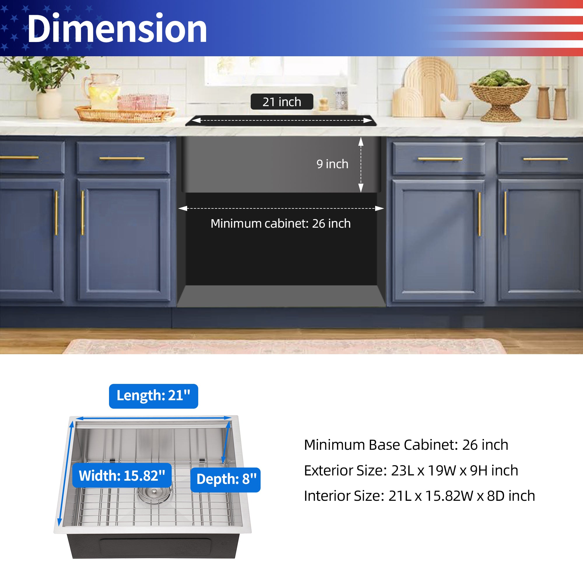 Undermount Single Bowl Stainless Steel Kitchen Sink with Workstation