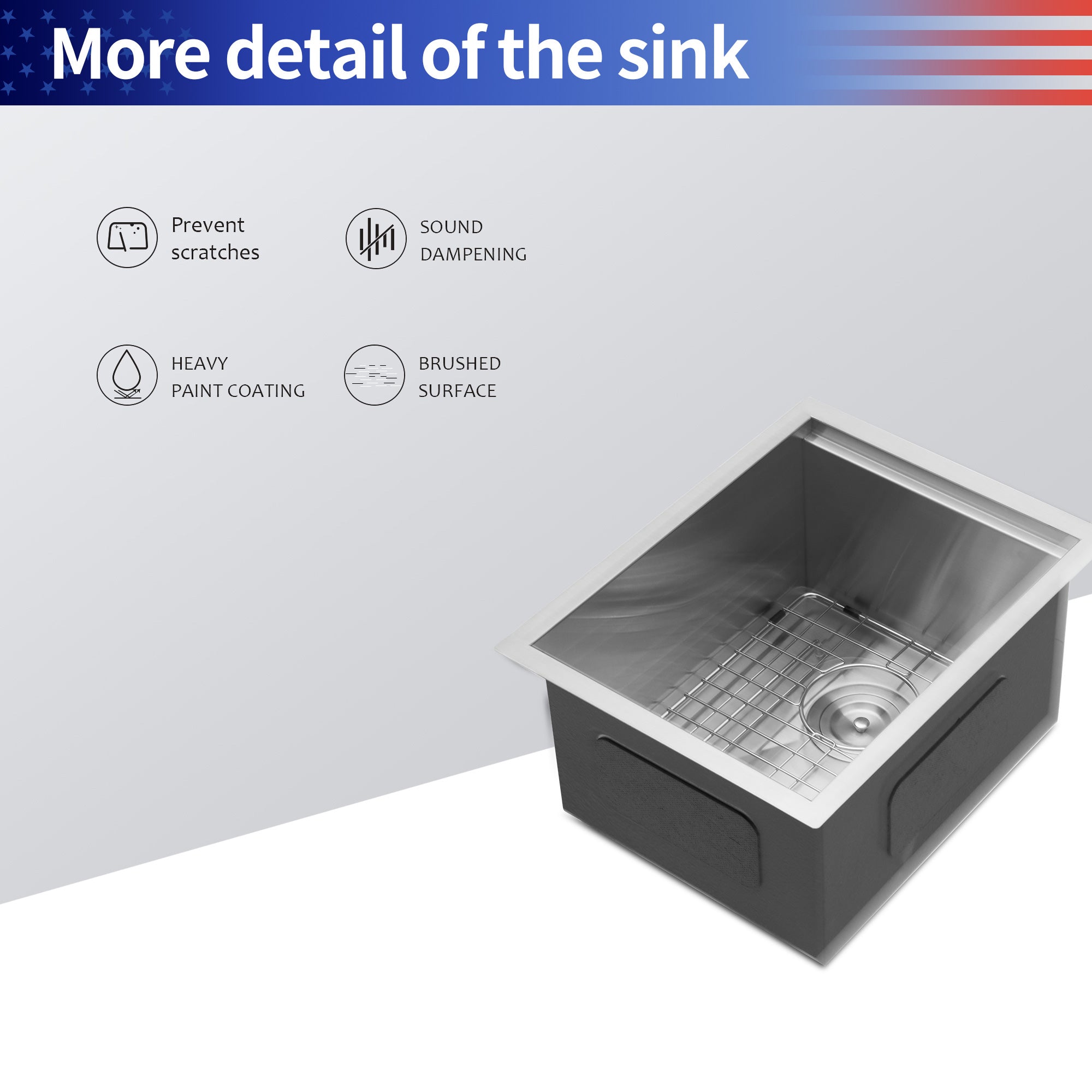 Undermount Single Bowl Stainless Steel Kitchen Sink with Workstation
