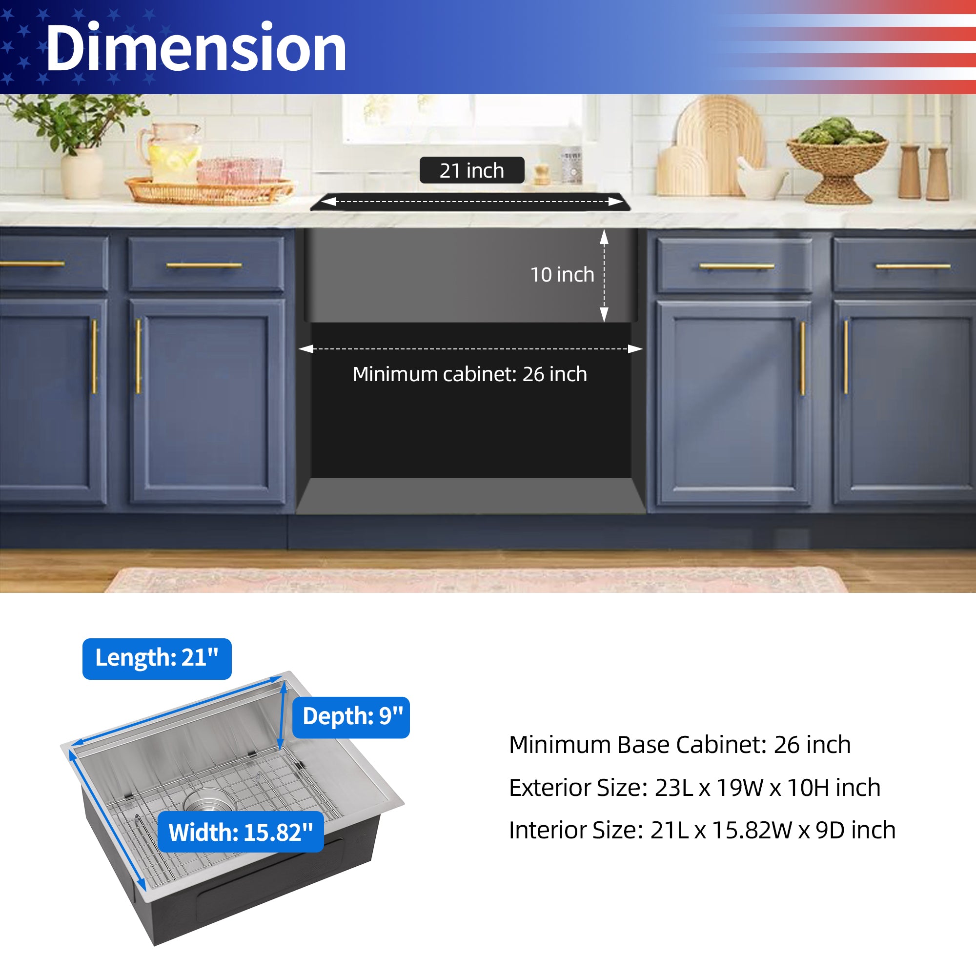 Undermount Single Bowl Stainless Steel Kitchen Sink with Workstation