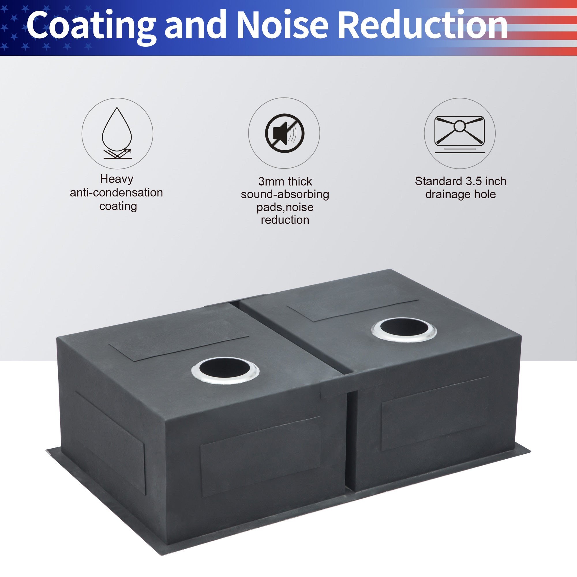 Undermount Double Bowl Stainless Steel Kitchen Sink