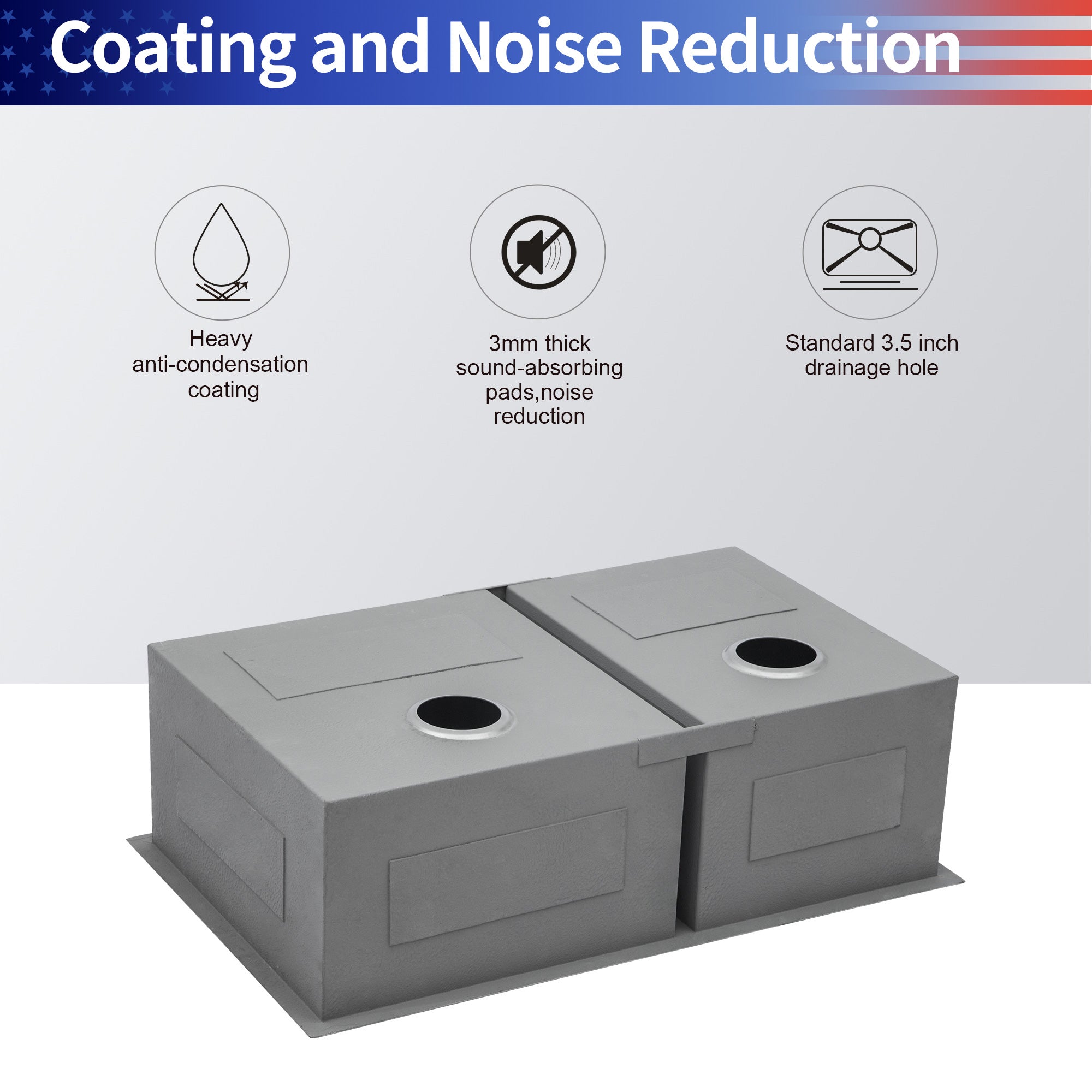 Undermount Double Bowl Stainless Steel Kitchen Sink