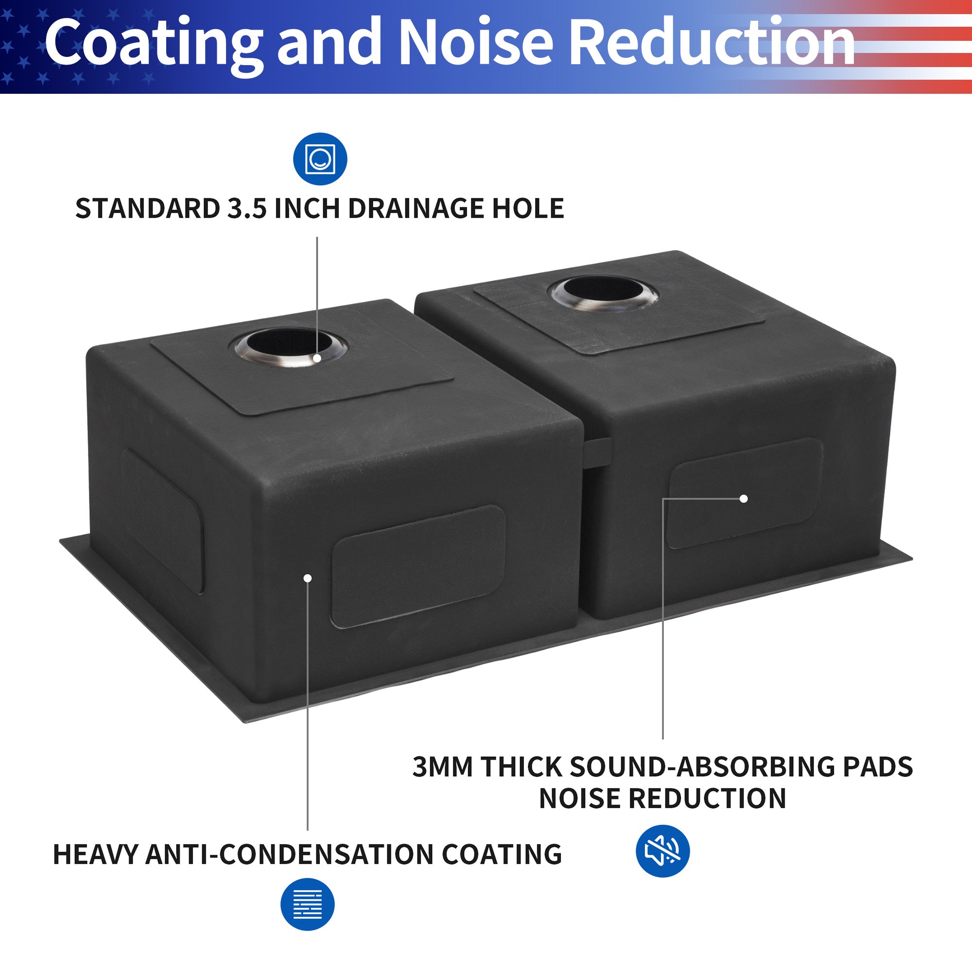 Undermount Double Bowl Stainless Steel Kitchen Sink