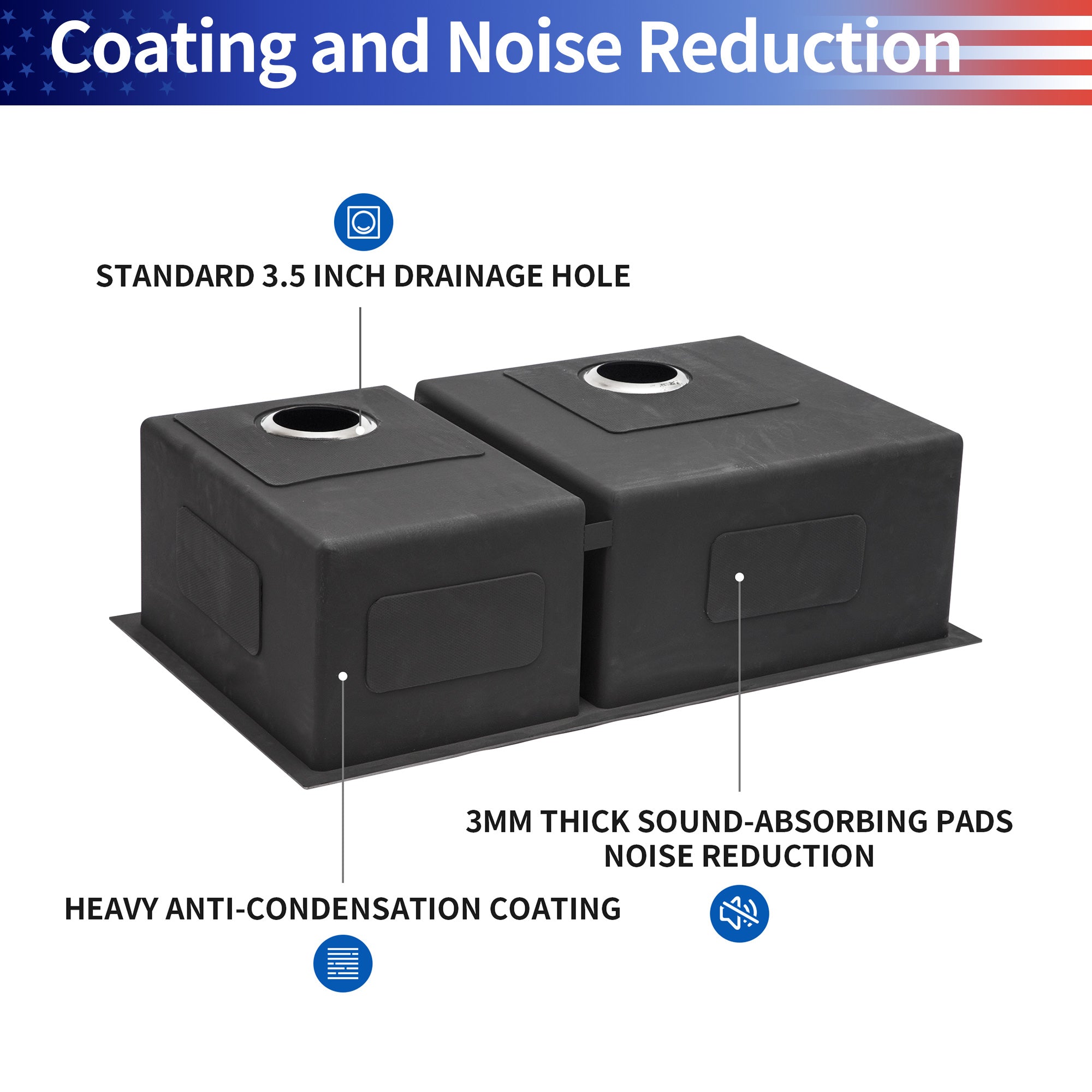 Undermount Double Bowl Stainless Steel Kitchen Sink