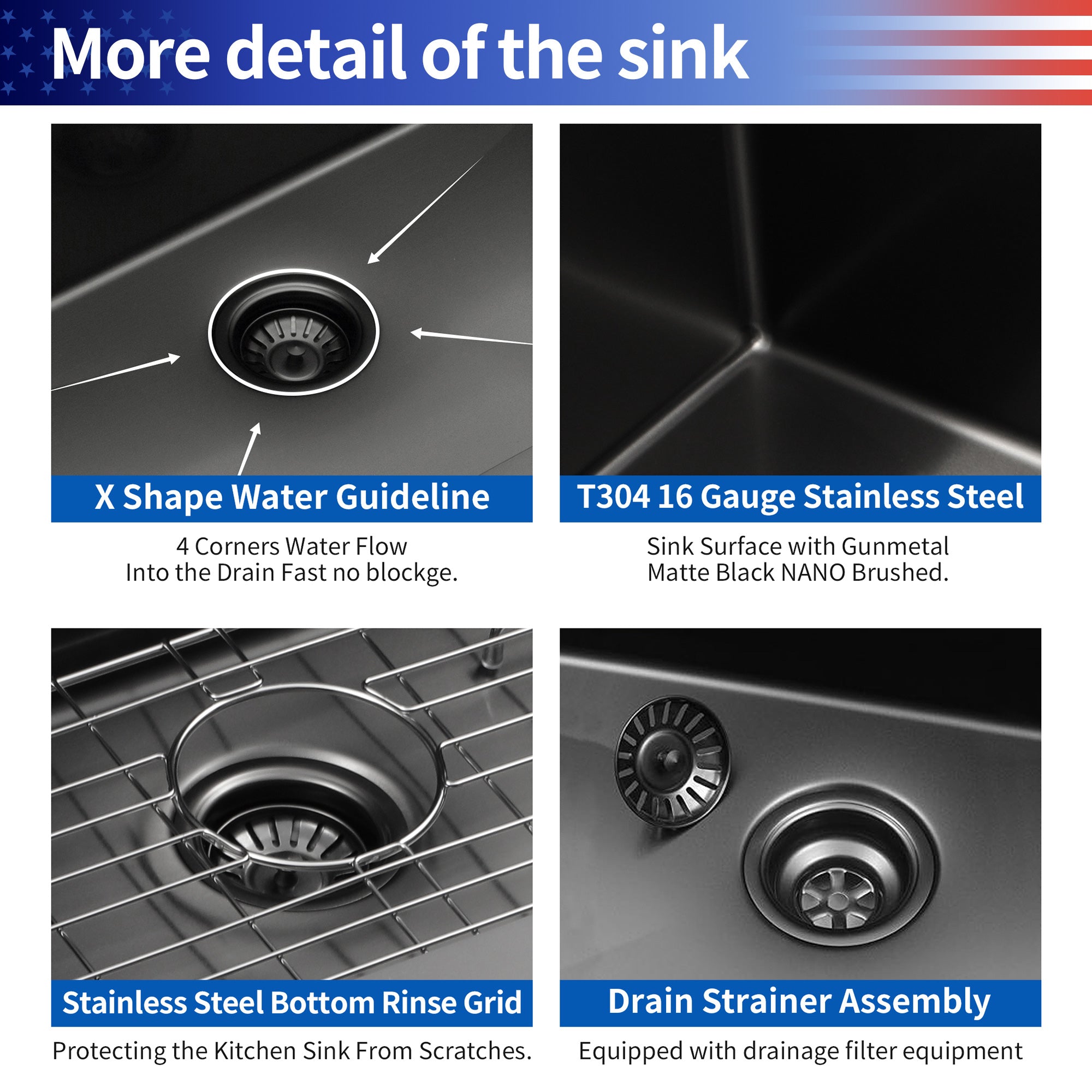 Undermount Double Bowl Stainless Steel Kitchen Sink