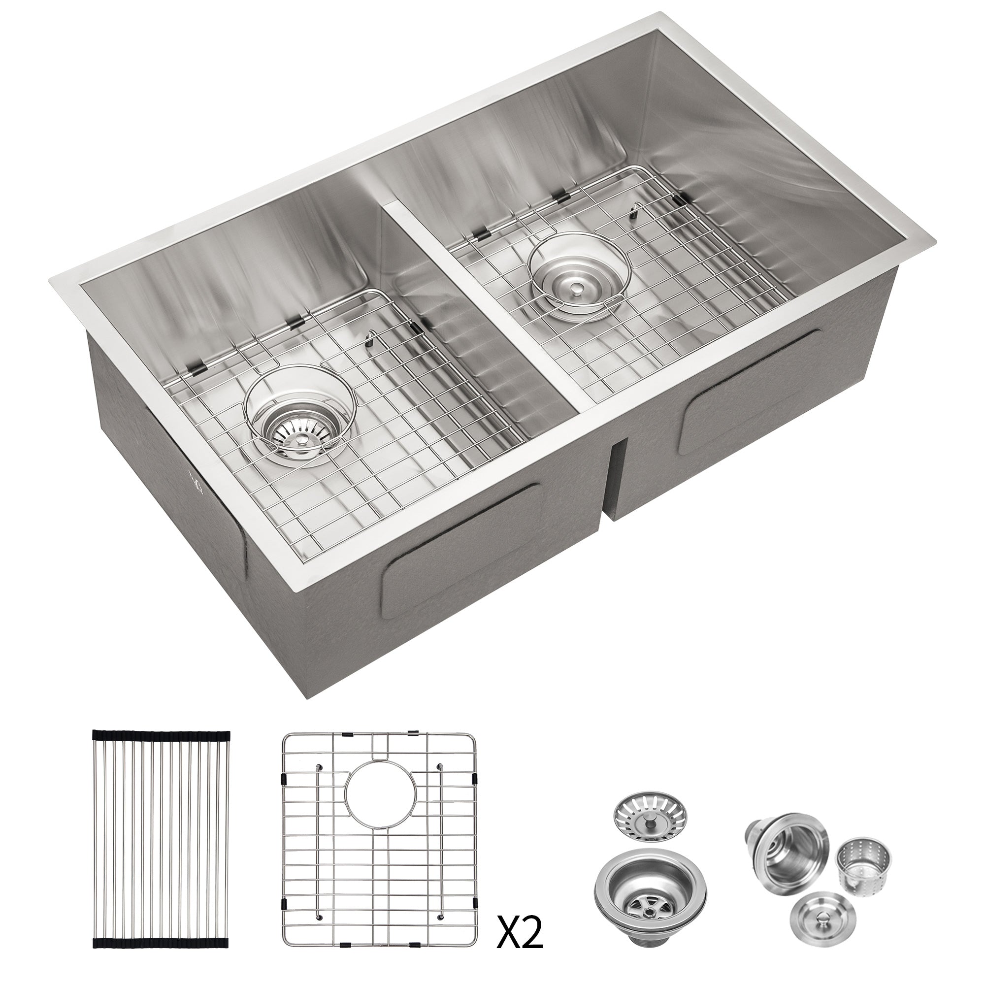Undermount Double Bowl Stainless Steel Kitchen Sink