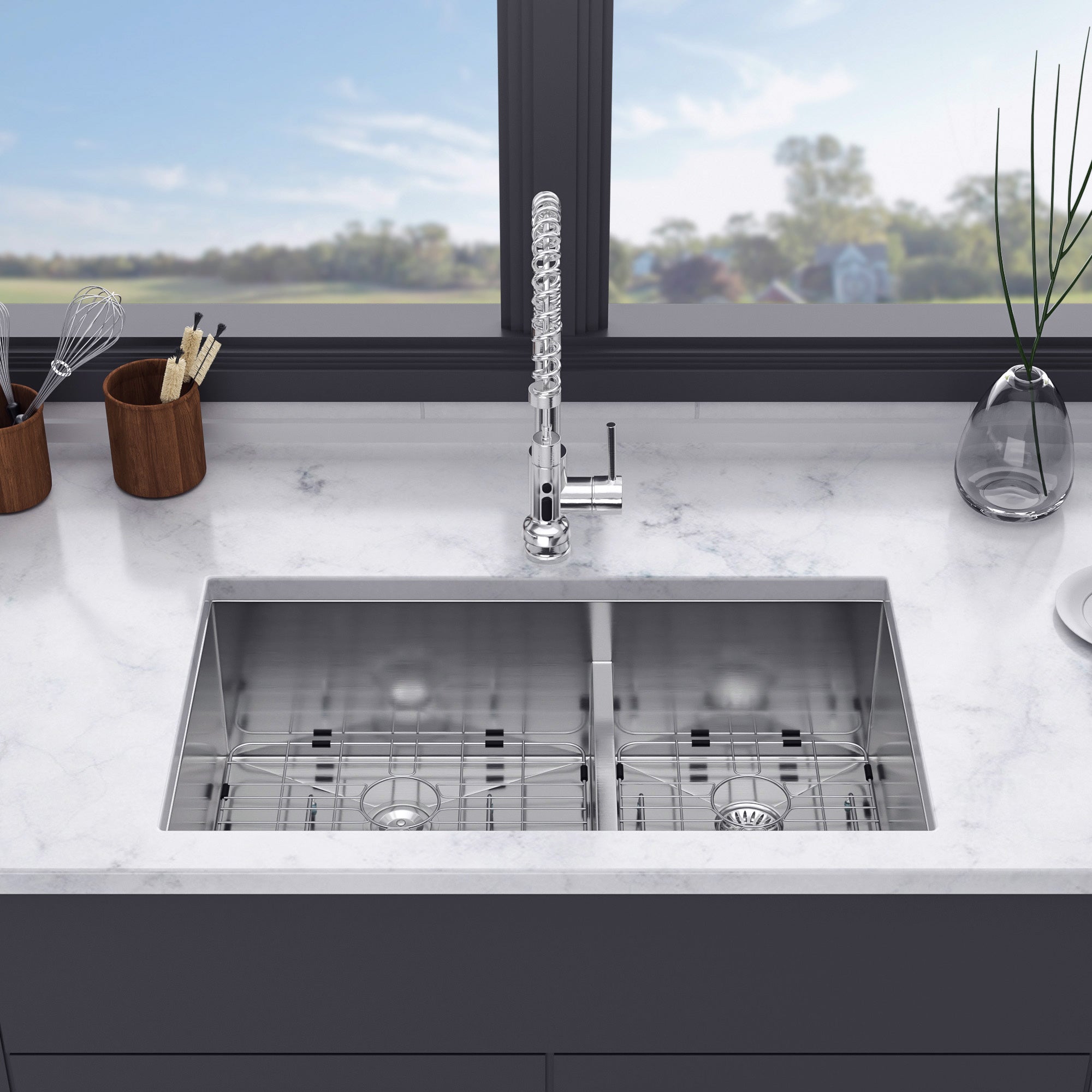 Undermount Double Bowl Stainless Steel Kitchen Sink