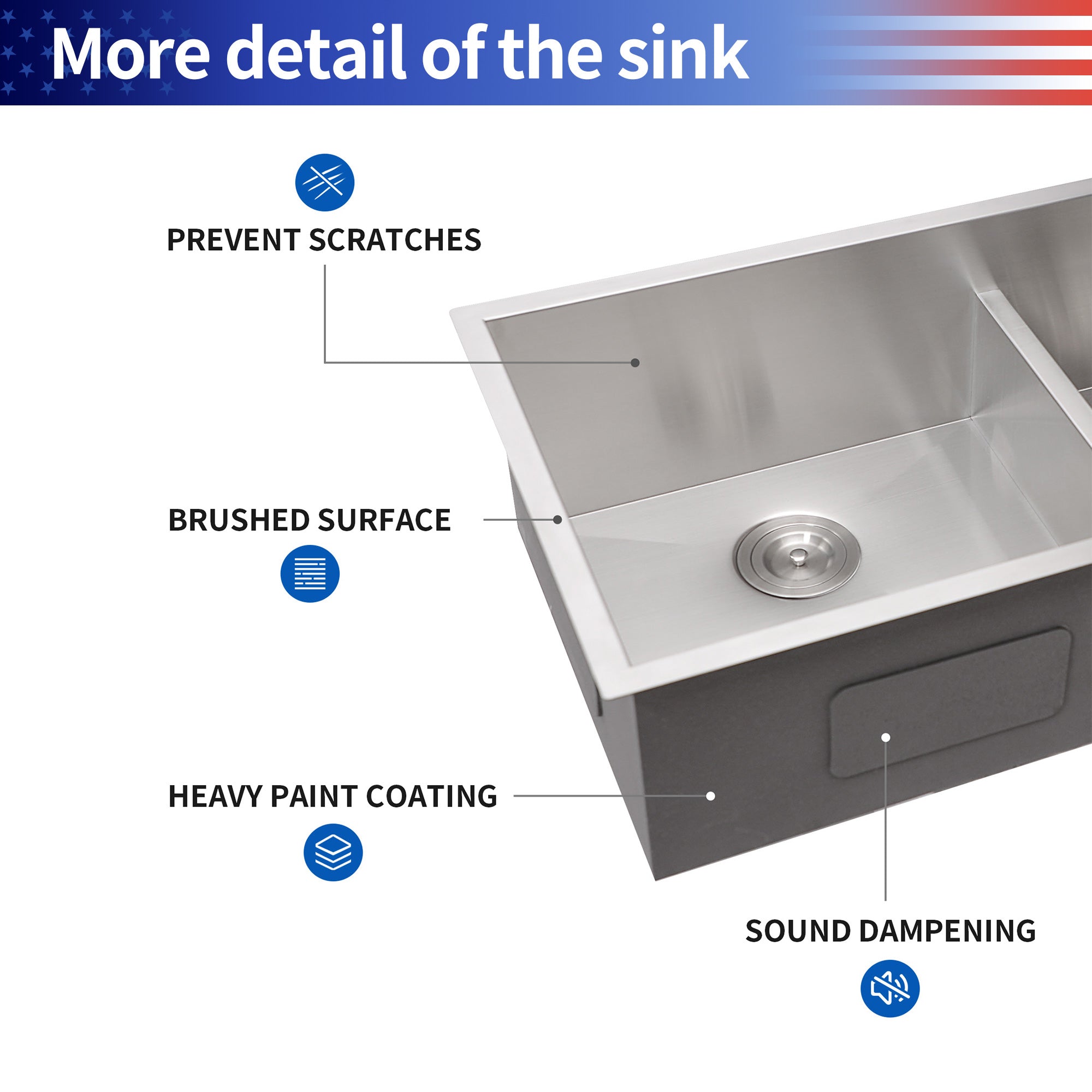 Undermount Double Bowl Stainless Steel Kitchen Sink