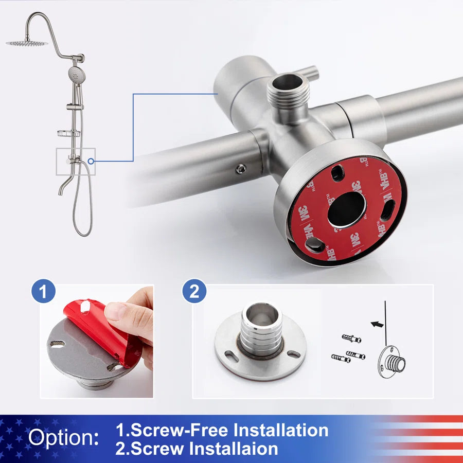 Shower system with Rain Shower Head Handheld Shower and Water Spout