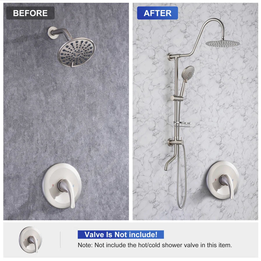 Shower system with Rain Shower Head Handheld Shower and Water Spout