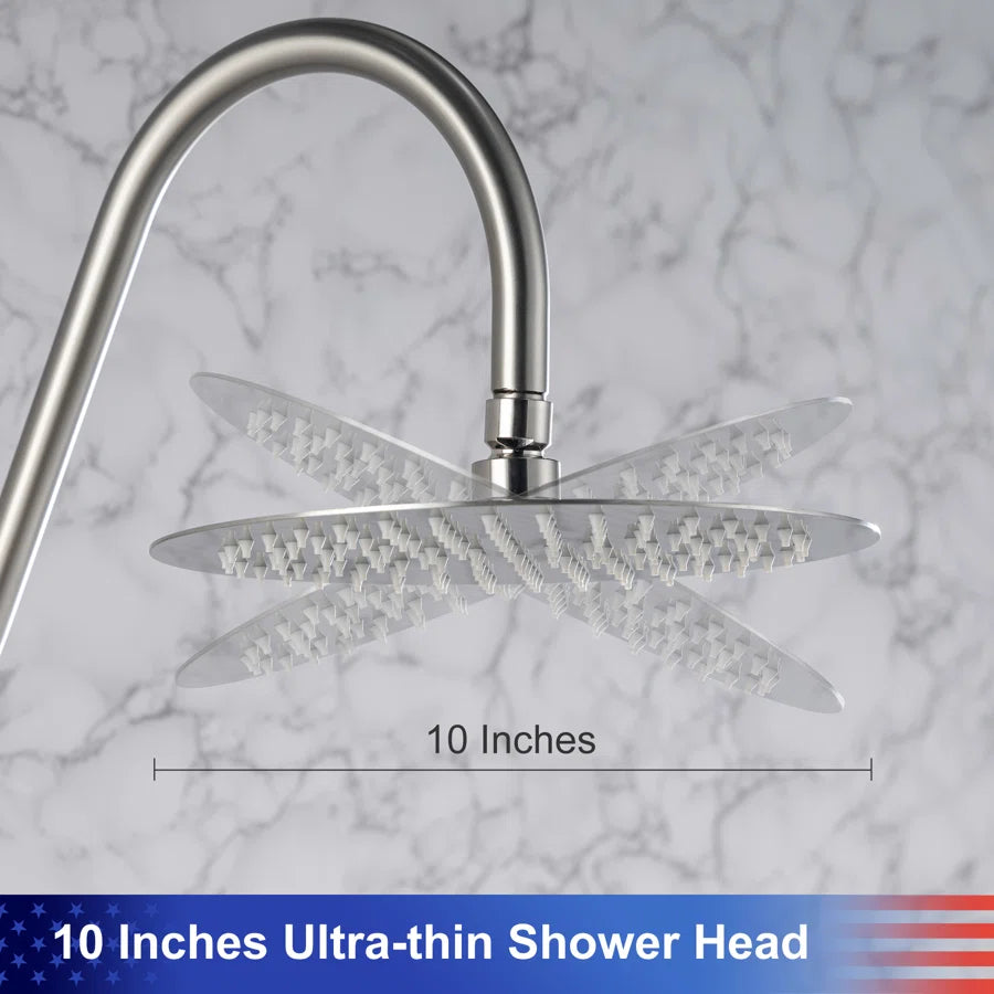 Shower system with Rain Shower Head Handheld Shower and Water Spout