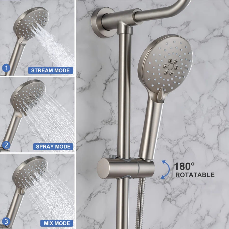 Shower system with Rain Shower Head Handheld Shower and Water Spout