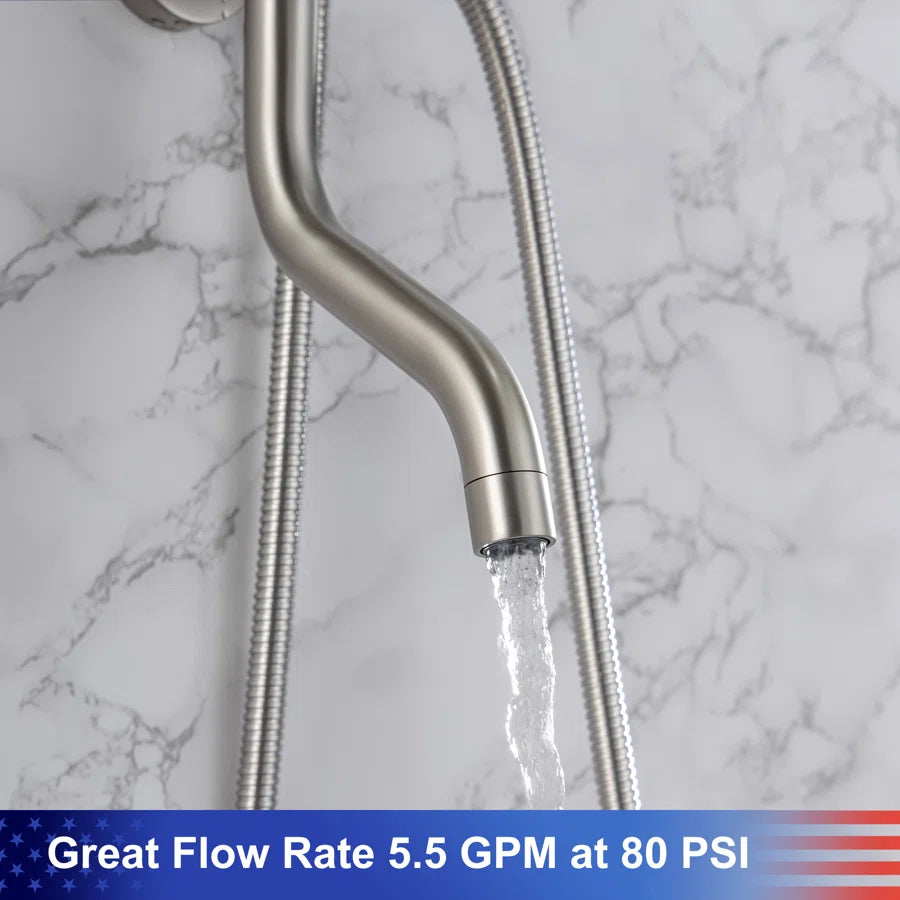 Shower system with Rain Shower Head Handheld Shower and Water Spout