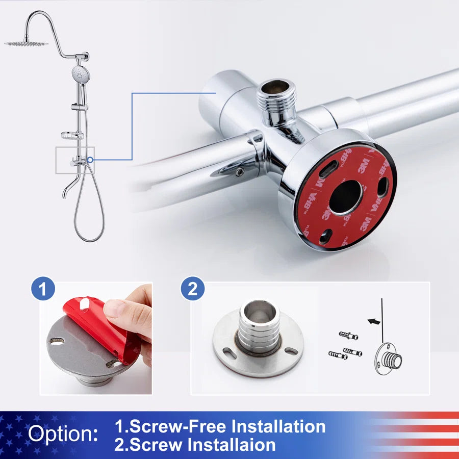 Shower system with Rain Shower Head Handheld Shower and Water Spout