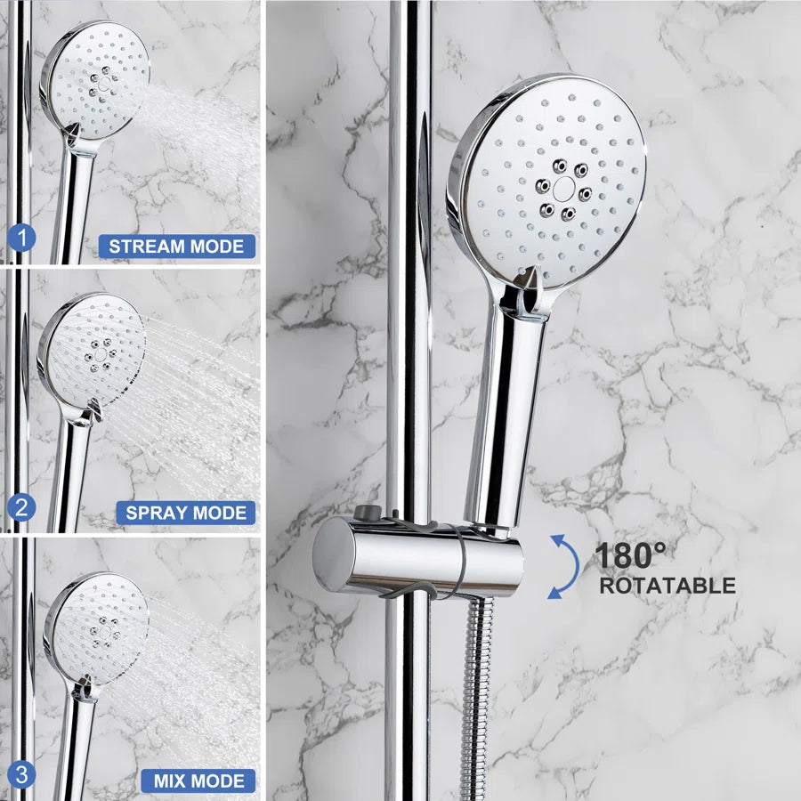 Shower system with Rain Shower Head Handheld Shower and Water Spout