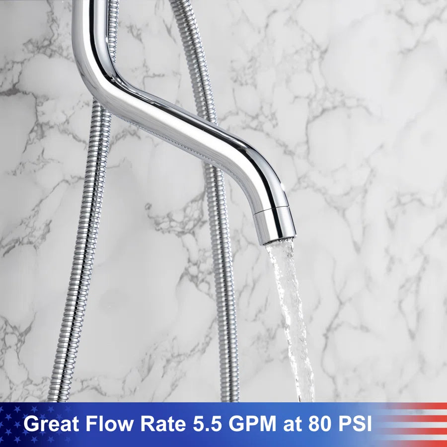 Shower system with Rain Shower Head Handheld Shower and Water Spout