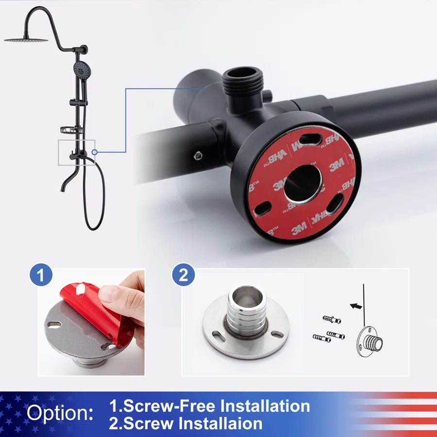 Shower system with Rain Shower Head Handheld Shower and Water Spout