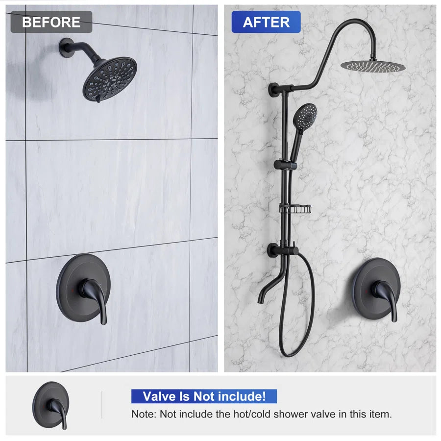 Shower system with Rain Shower Head Handheld Shower and Water Spout